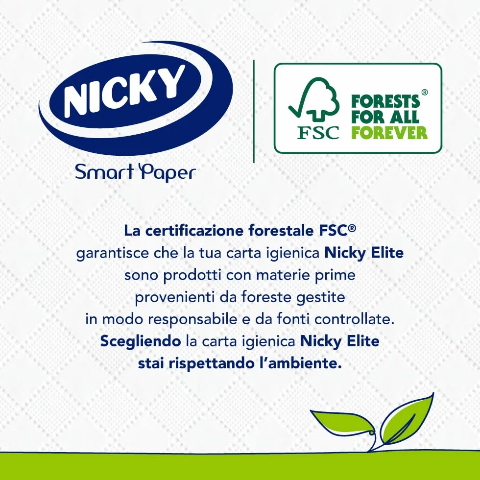 Nicky Elite 3-warstwowy papier toaletowy, 12 rolek