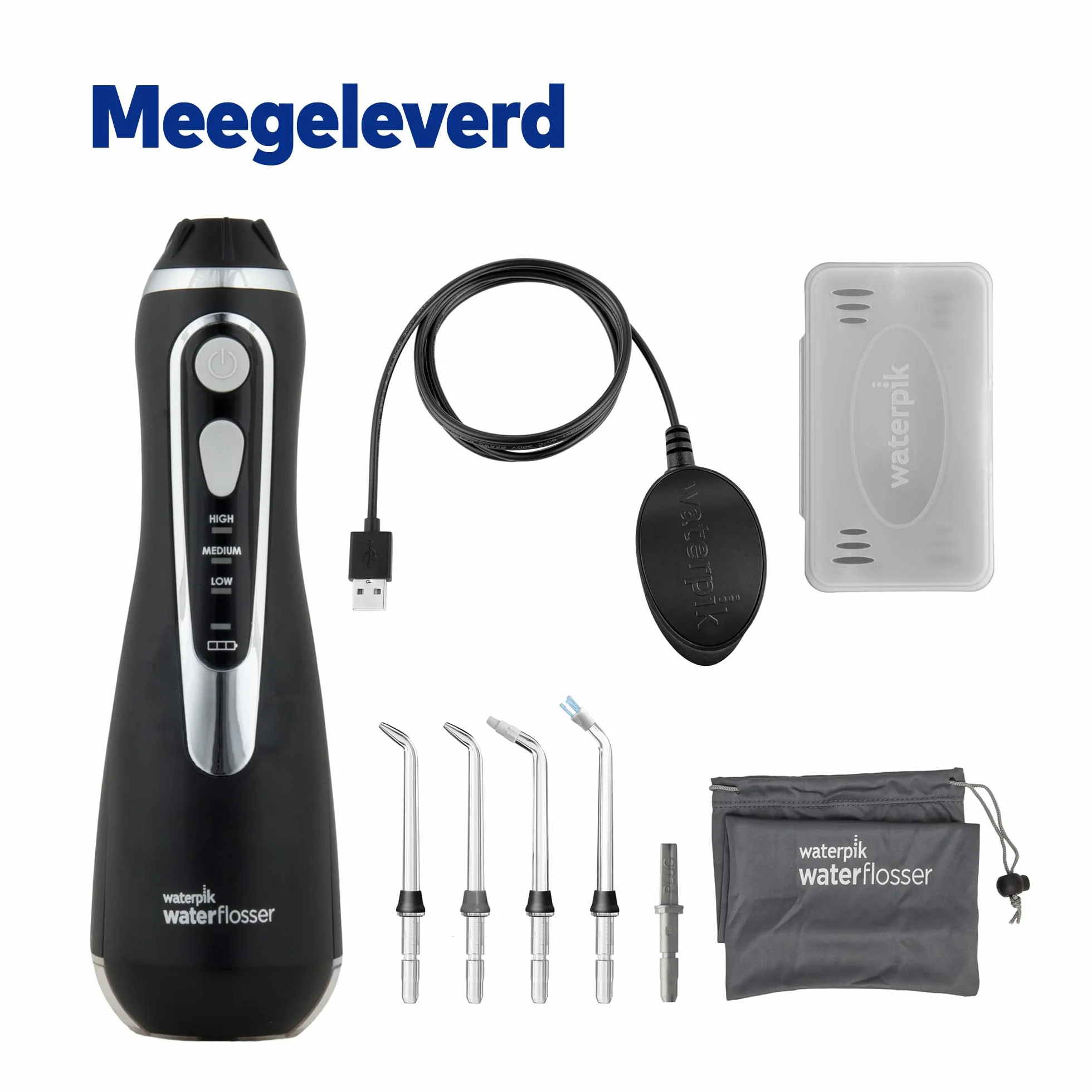 Waterpik Cordless Advanced Irygator Bezprzewodowy WP-582EU, 3 Ustawienia Ciśnienia, Czarny