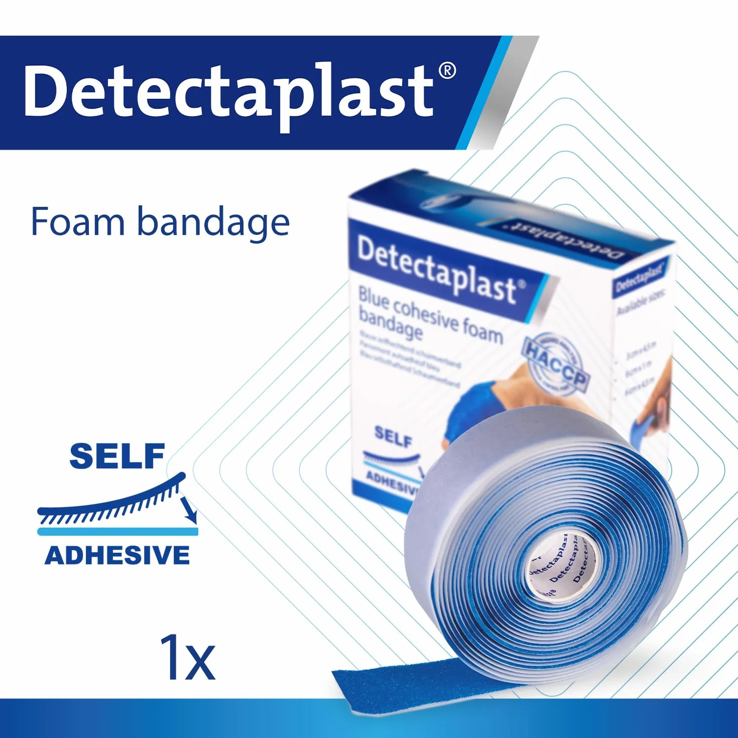 Opatrunek na rany Detectaplast, opatrunek samoprzylepny na rany i urazy, wodoodporny plaster w rolce, do kontaktu z żywnością, super elastyczny, 3 cm x 4,5 m
