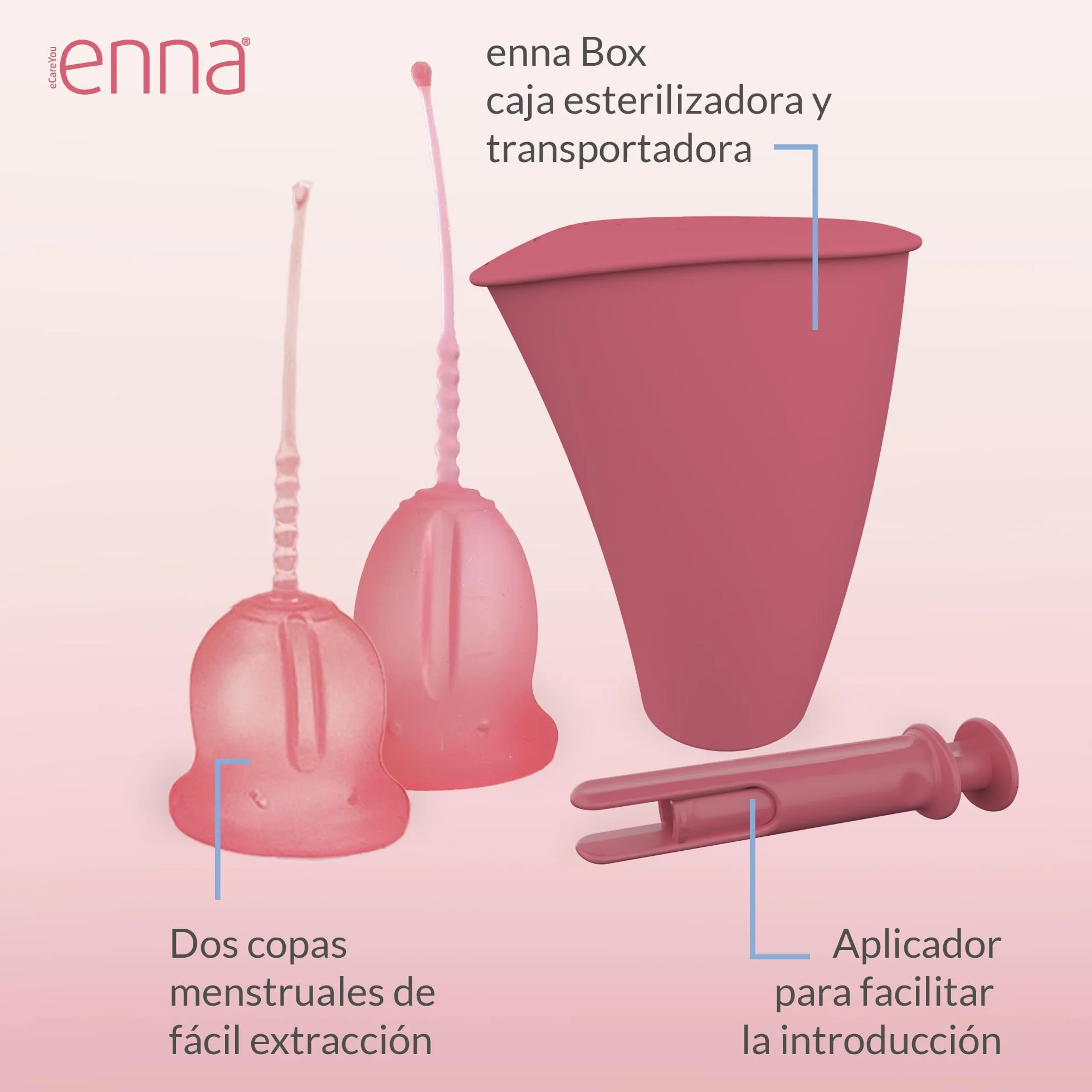Enna Cycle Starter Set Easy 2 kubki menstruacyjne z aplikatorem i sterylizatorem