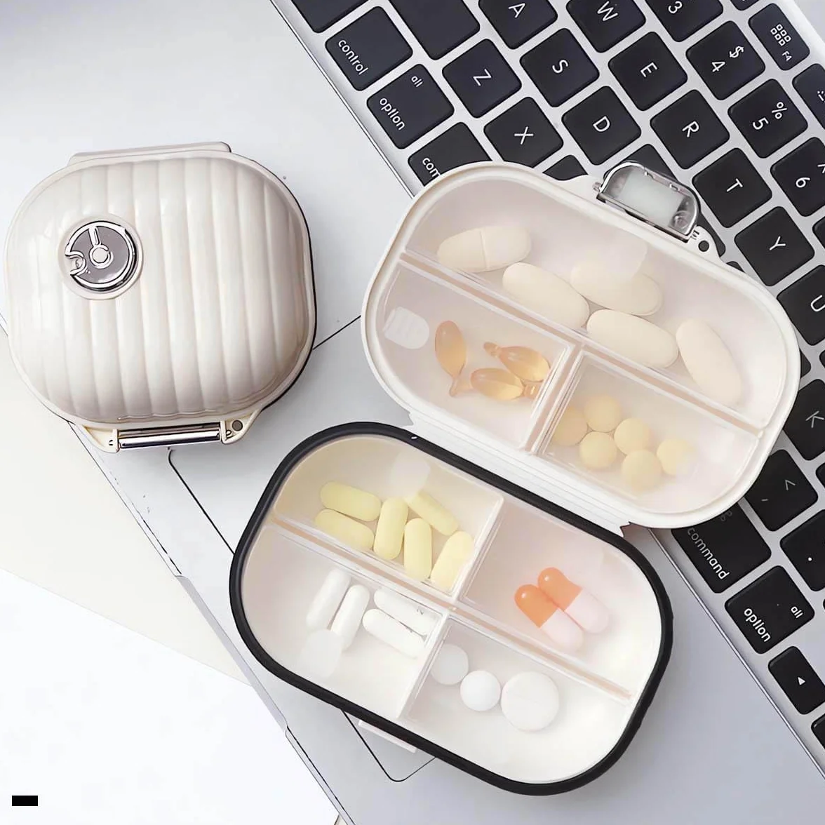 Przenośne pudełko na tabletki organizer 2 sztuki duże + małe podróżny