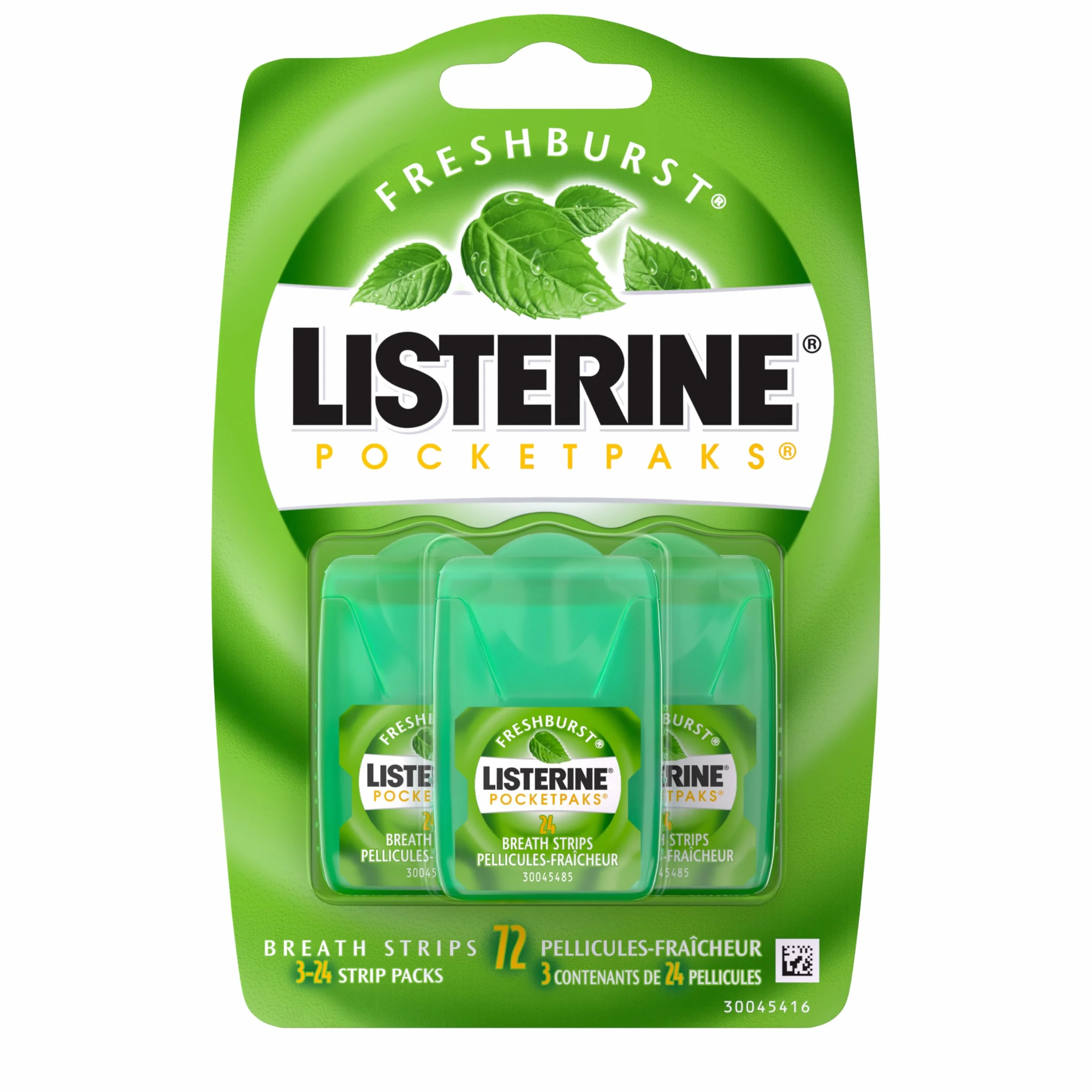 Listerine Freshburst Pocketpaks Breath Strips, zestaw 24 pasków, 3 szt