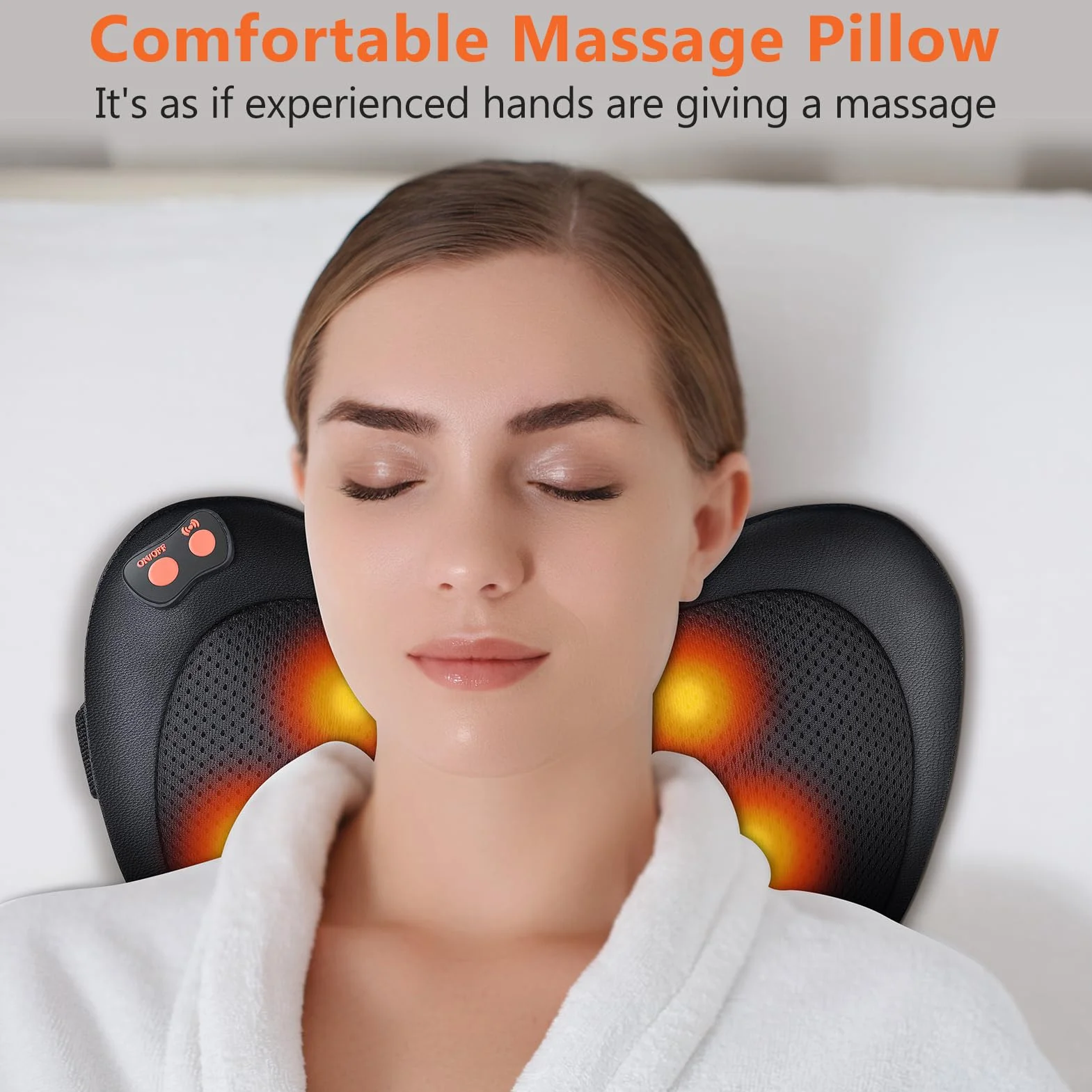 Masażer szyi i pleców z funkcją grzania, poduszka do masażu Shiatsu, głęboki masażer ugniatający na ramiona, plecy, talię, ulga w bólu mięśni, relaks w domu, biurze, samochodzie, pomysł na prezent dla