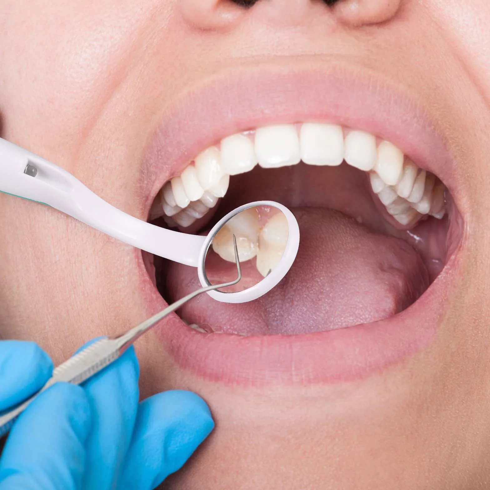 MILISTEN Lustro dentystyczne z oświetleniem LED, ochrona przed zaparowaniem, lusterko dentystyczne, lusterko do pielęgnacji zębów, lusterko do makijażu