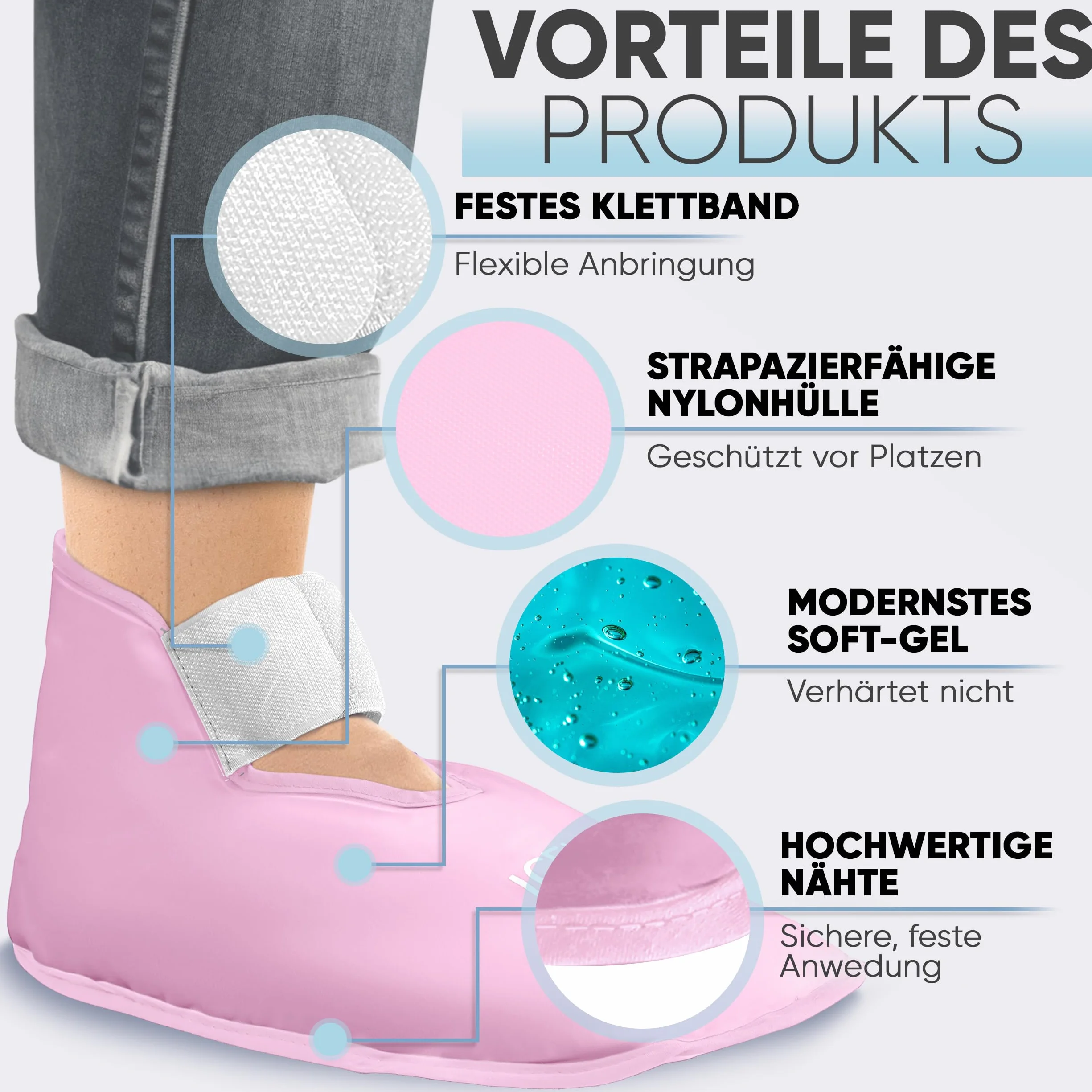 ICEHOF Buty chłodzące + buty – delikatny materiał – skarpety chłodzące z żelem, terapia zimnem dla stóp i stóp w przypadku chemioterapii, reumatyzmu, skarpety lodowe, chemioterapia, rozmiar