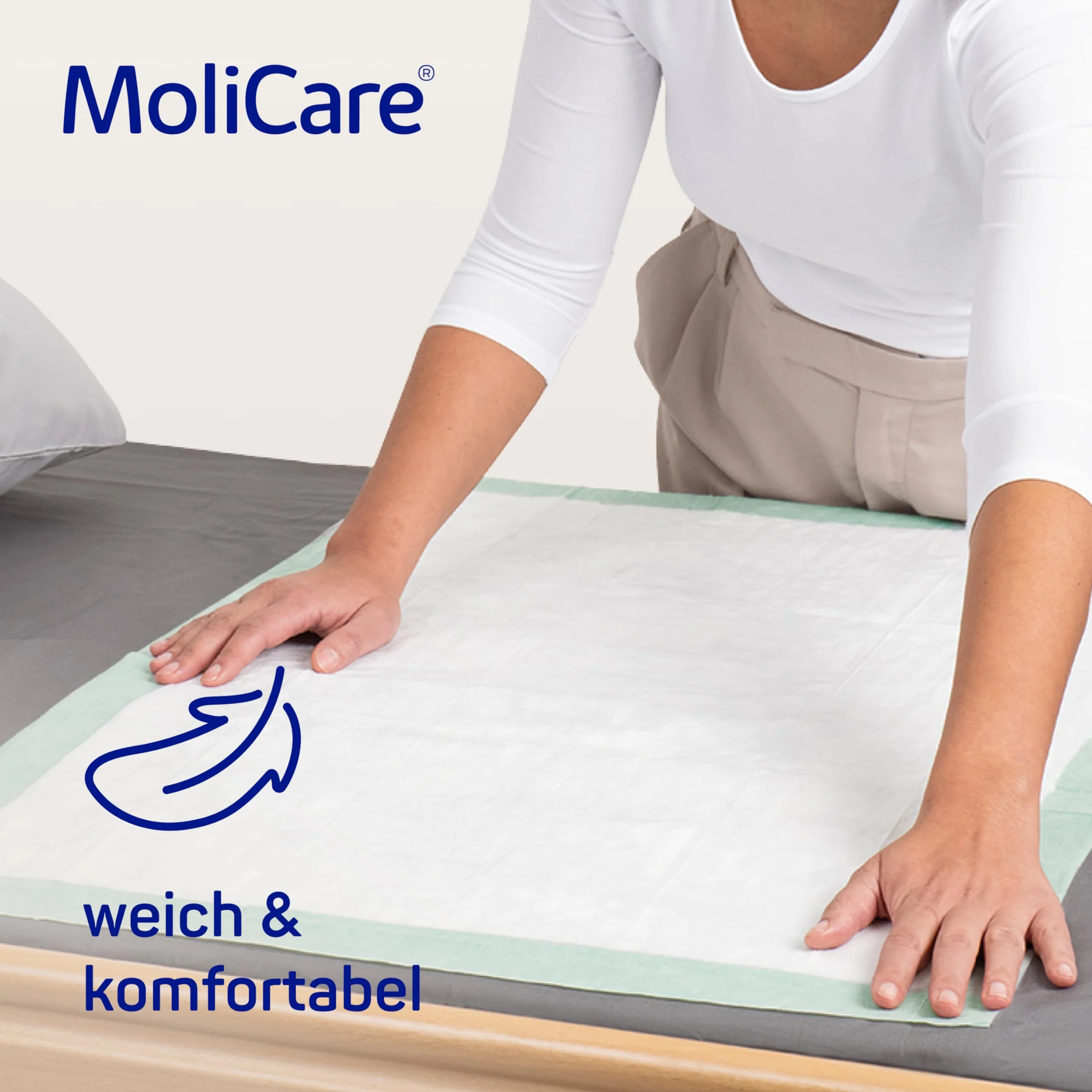MoliCare Mata na łóżko premium, mata na łóżko dla osób nietrzymających moczu, chłonność 7 kropli, rozmiar 60 x 90 cm, 25 sztuk