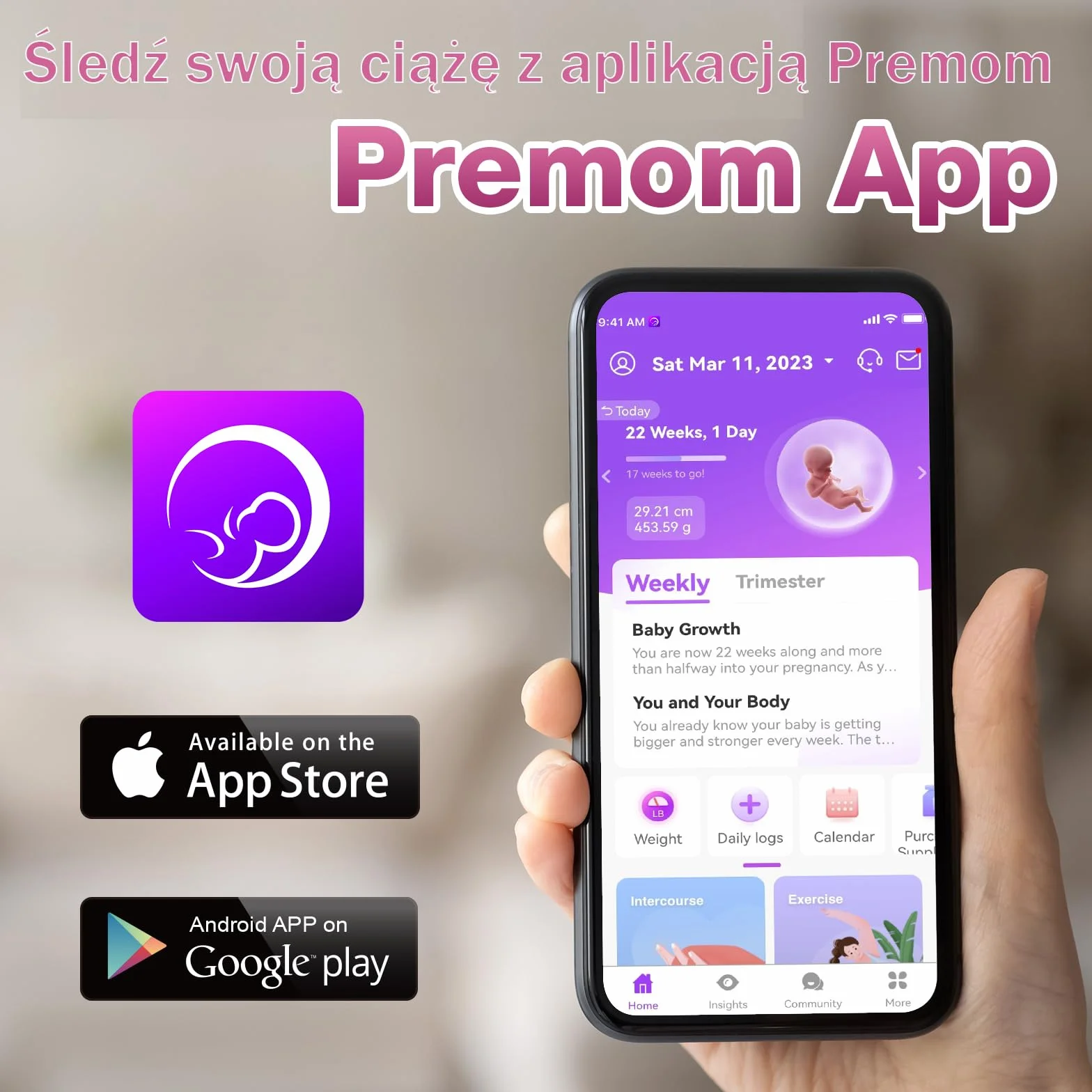 Easy@Home test ciążowy 10 mIU/ml z aplikacją Premom