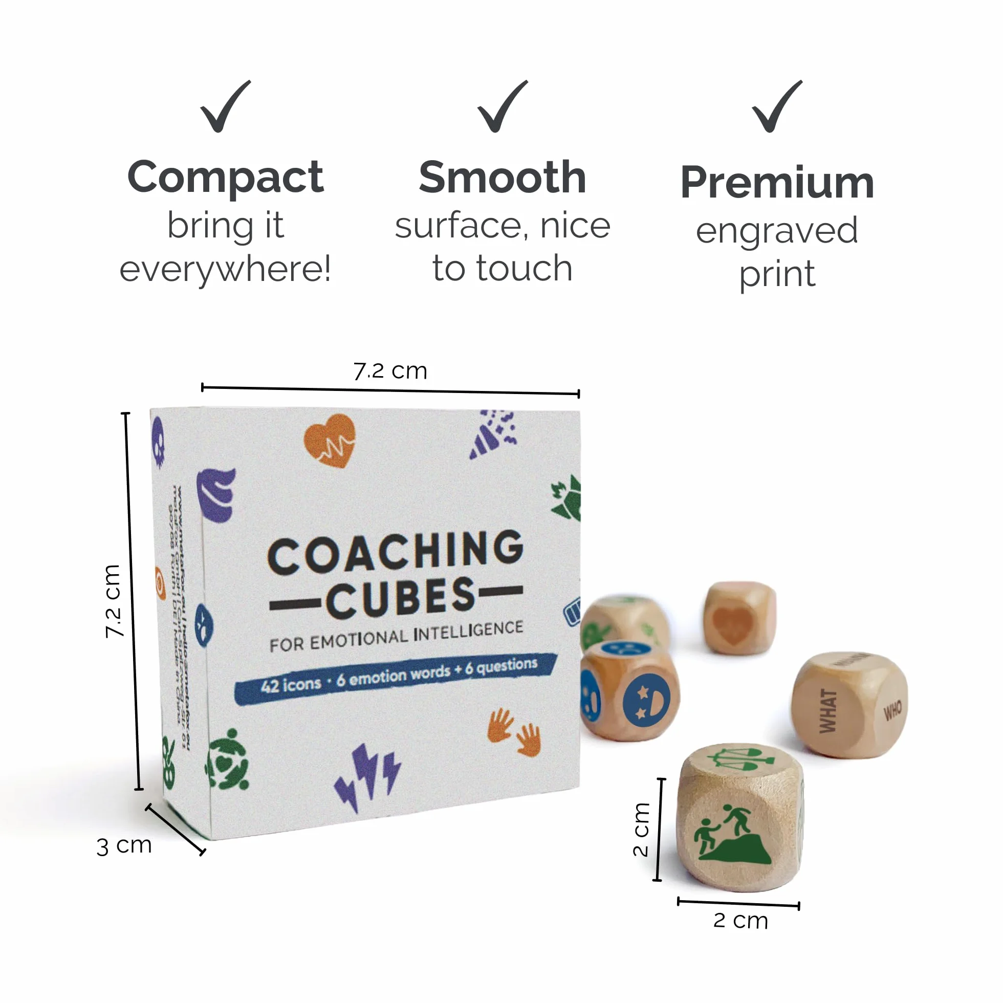 metaFox Kostki coachingowe do inteligencji emocjonalnej - 9 kostek z pytaniami coachingowymi dla emocji, rozwoju osobistego – użyj jako narzędzi terapeutycznych, kostek do opowiadania, gier