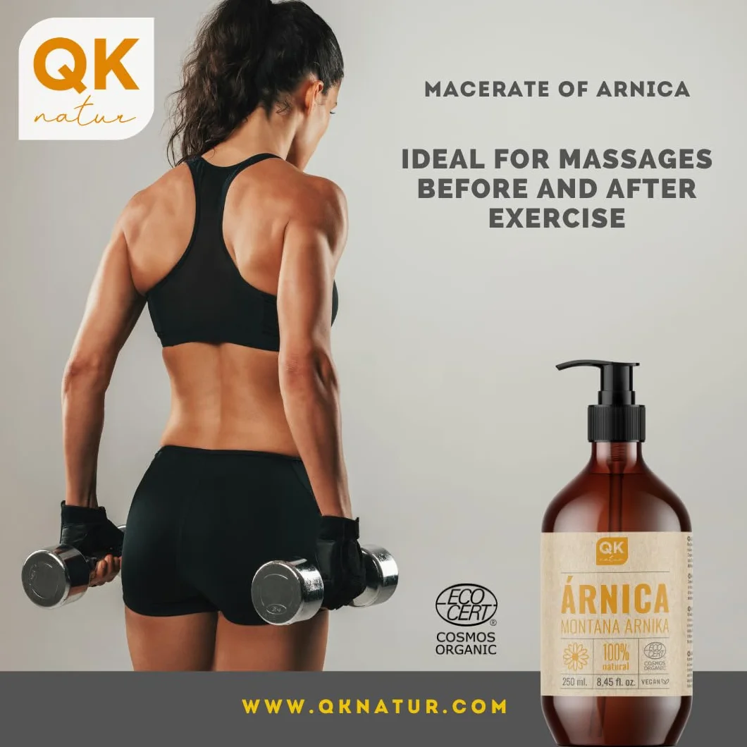 QKnatur ARNICA - Macerowany olejek z arniki Montana 100% czysty - BIO - Organiczny - Roślinny - 250 ml