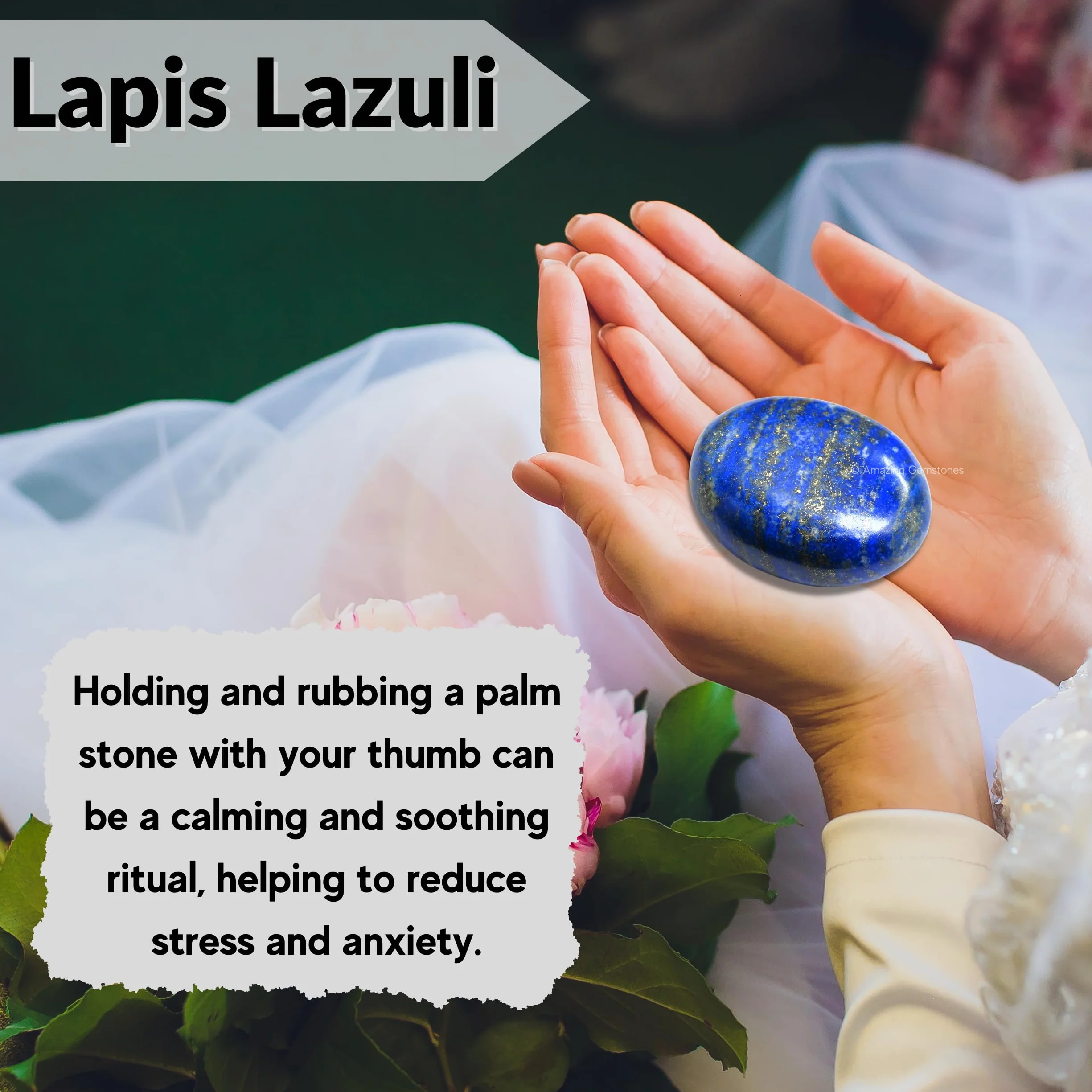 Lapis Lazuli Crystal Palm Stone Naturalny kamień leczniczy do równoważenia czakry duchowego powodzenia