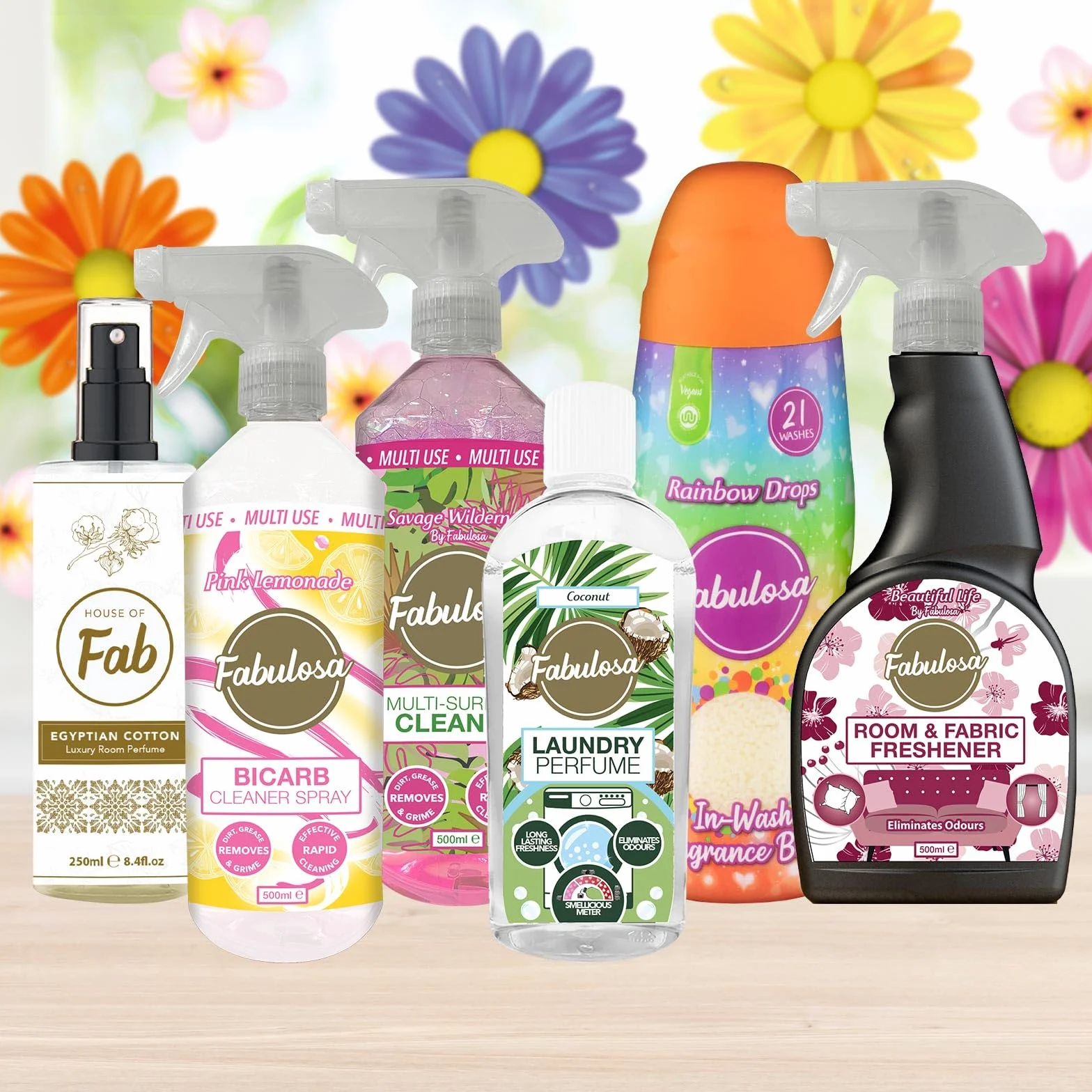 Uniwersalny spray Fabulosa z sodą oczyszczoną do wielu różnych powierzchni, usuwający nieprzyjemne zapachy, 750 ml, 9 szt. Pink Lemonade