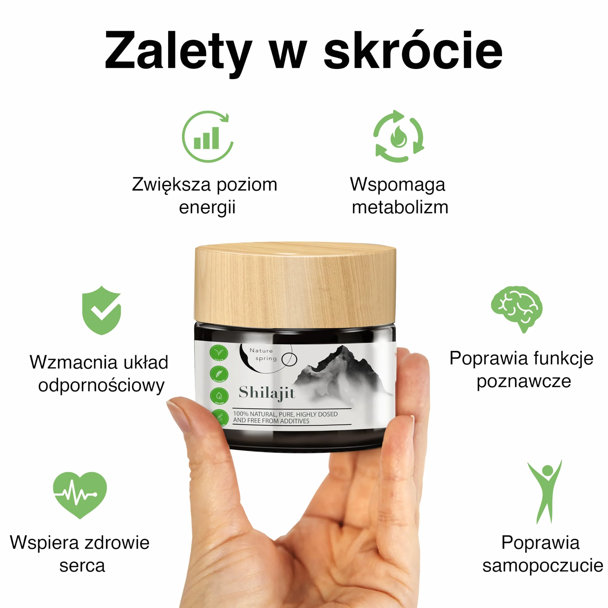 Mumijo Shilajit Żywica w Szkło z Kwasem Fulwowym i Humusowym Wspomaga System Immunologiczny