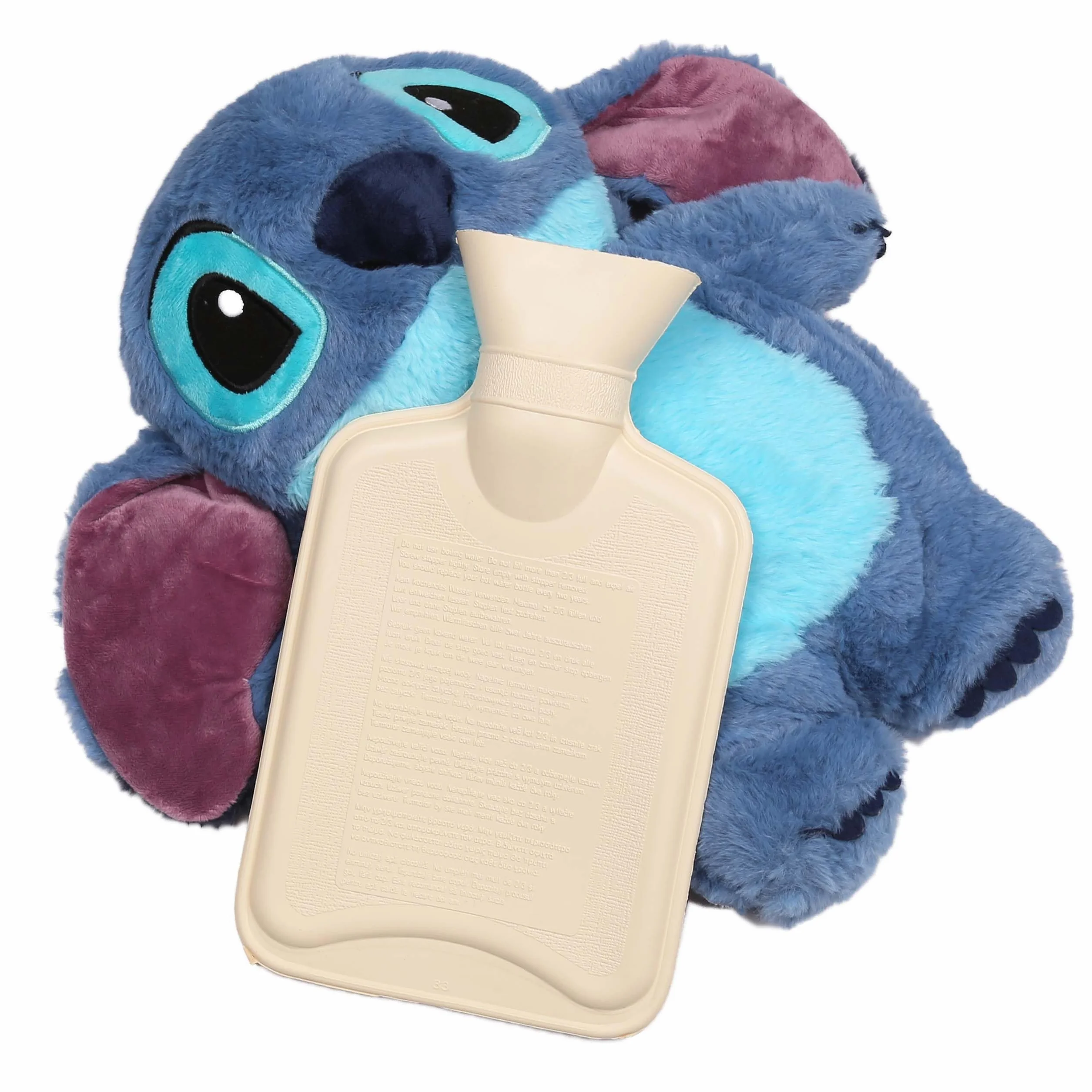 DISNEY Stitch Gumowy termofor 750 ml z miękką poszewką