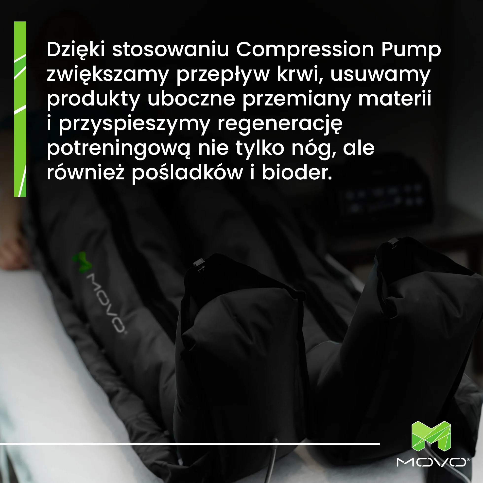 MOVO SPODNIE KOMPRESYJNE SZEŚCIOKOMOROWE URZĄDZENIE DO REGENERACJI 8 PROGRAMÓW MASAŻU