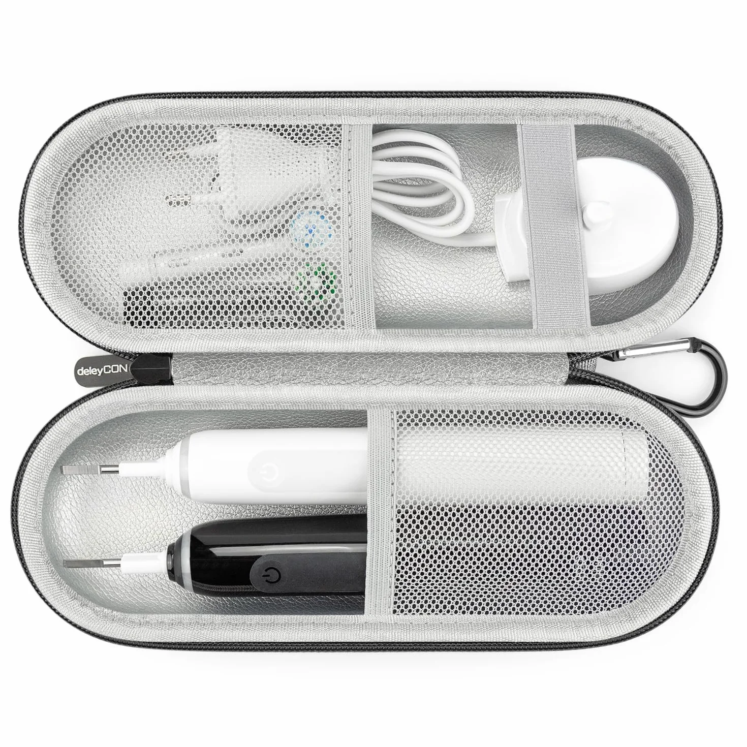 deleyCON Hardcase Etui Podróżne Torba na Szczoteczkę do Zębów Golarkę Kosmetyki - Czarny