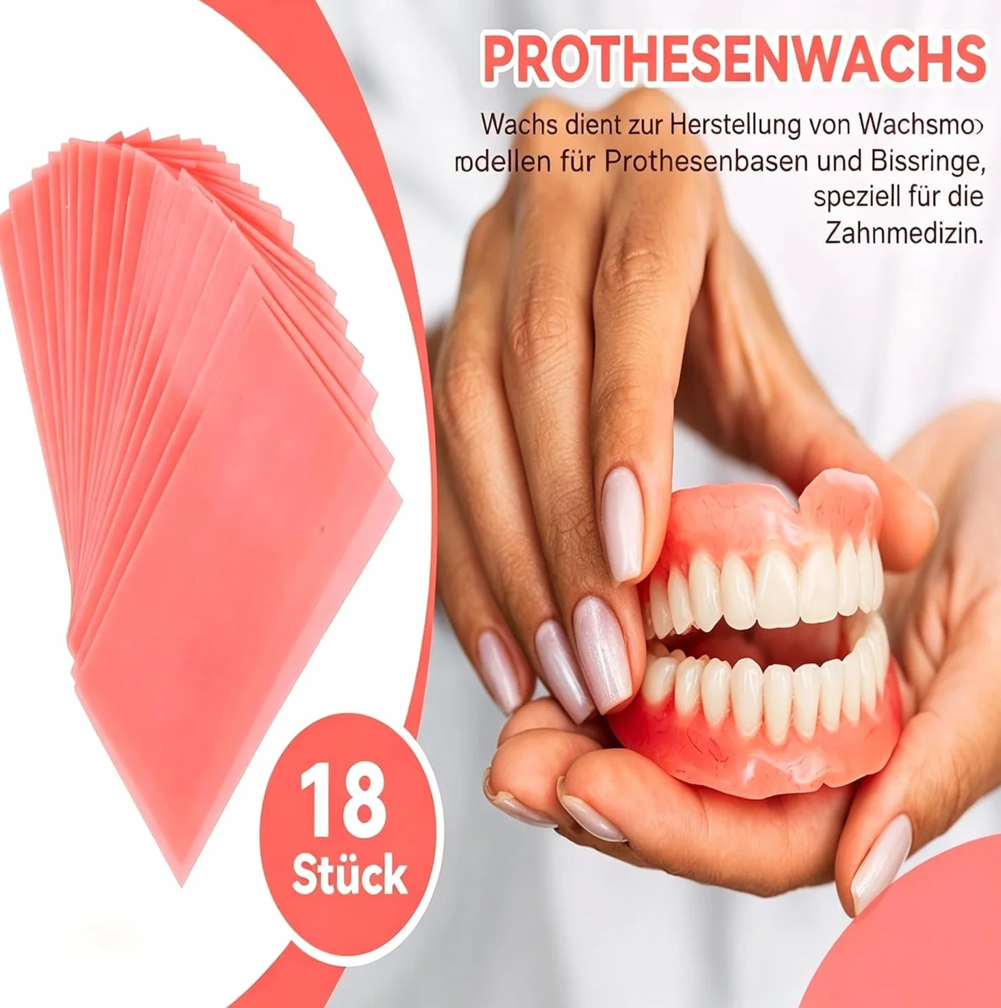 18 sztuk wosków dentystycznych czerwony wosk ortodontyczny do aparatów ortodontycznych, wosk dentystyczny, łagodzi ból, ochrona przed tarciem, nadaje się do codziennego użytku