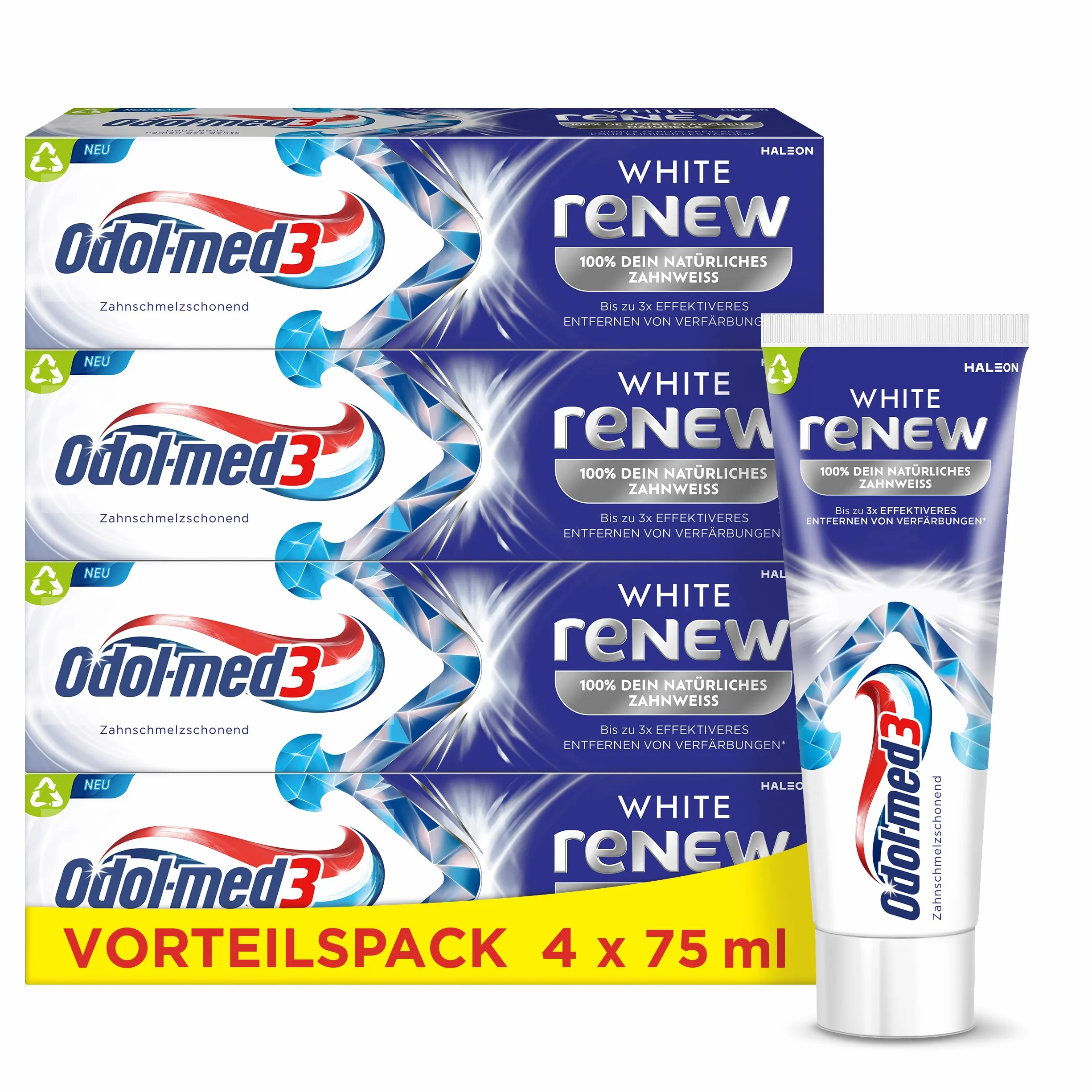 Odol-med3 White reNEW pasta do zębów 4 x 75 ml skuteczne usuwanie przebarwień