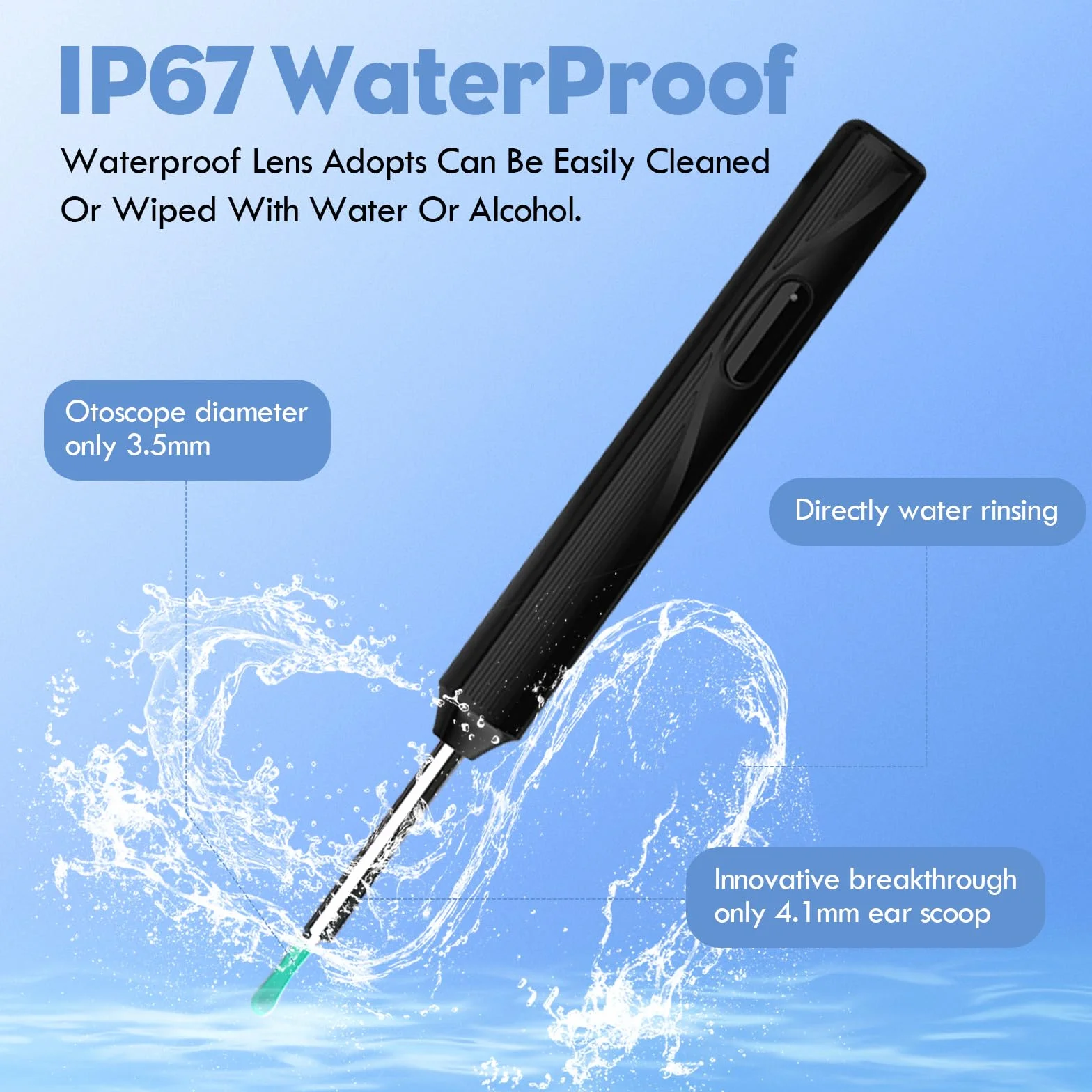 Otoskop Czyszczenie ucha 1080P HD, 3.5mm Otoskop do usuwania woskowiny z uszu, WIFI Endoskop do Usuwania Woskowiny, wodoodporne otoskop z 6 diodami LED do telefonów iPad, iOS, Android Smartphones