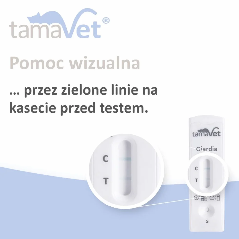 tamaVet Szybki test na lamblie dla psa i kota – Natychmiastowa pewność co do zdrowia zwierzęcia przy biegunce i pasożytach jelitowych – Do wykrywania antygenów lamblii w kale