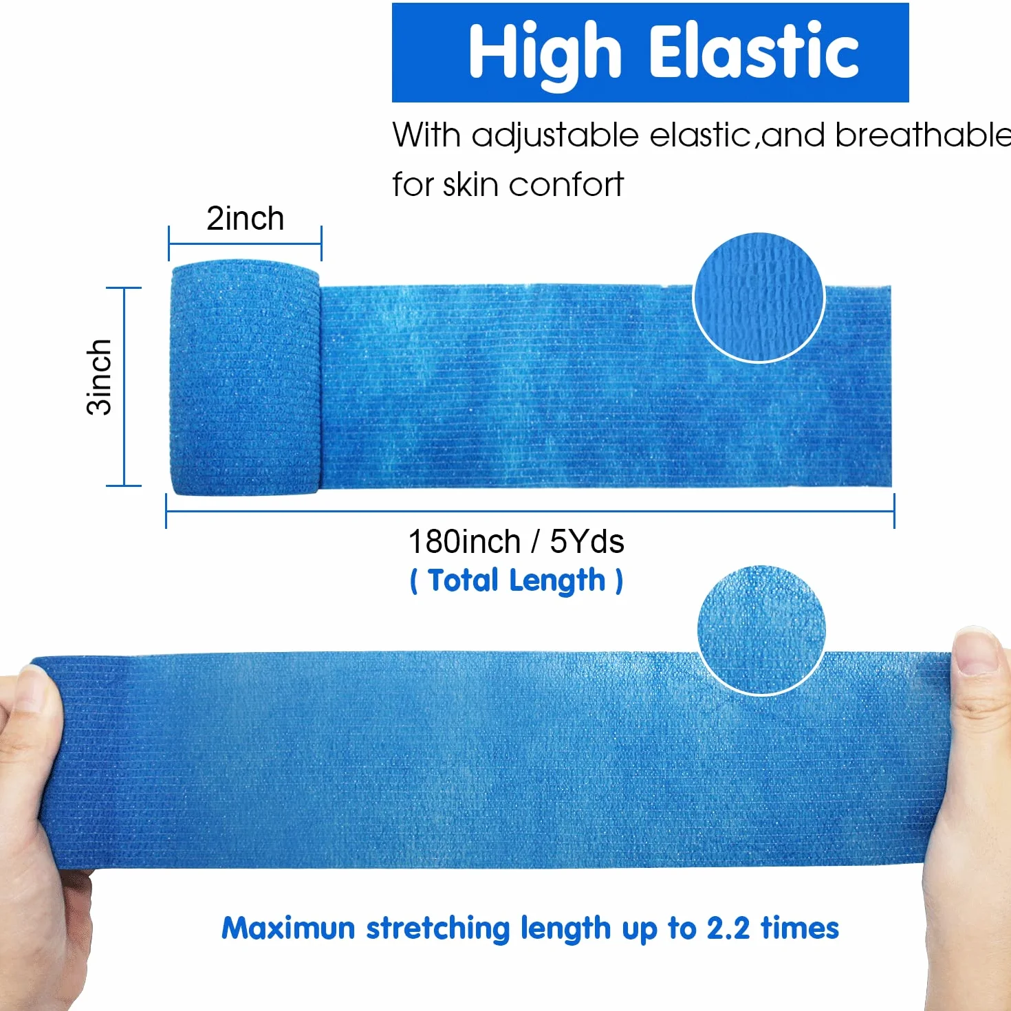 Klejnot bandaż 7,5 cm 3 sztuki samoprzylepny bandaż węglowy Athletic Tape alleray plaster plaster plaster wodoodporny elastyczny bandaż na plaster niebieski