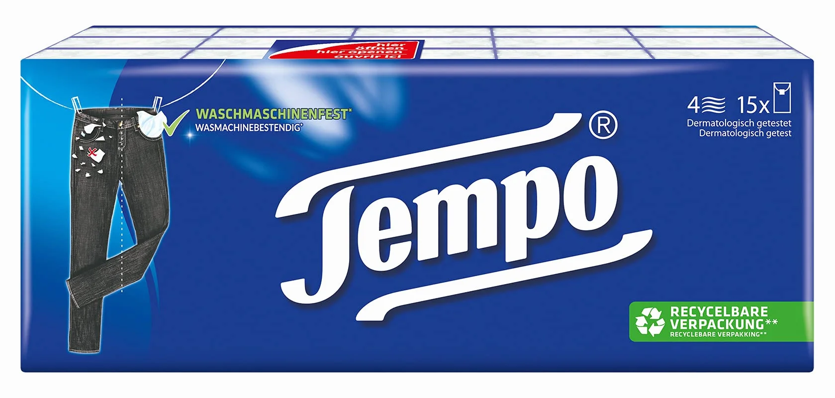 Tempo Chusteczki Higieniczne Klasyczne 4-Warstwowe Ręczniki Papierowe 15 x 10 (150 chusteczek)