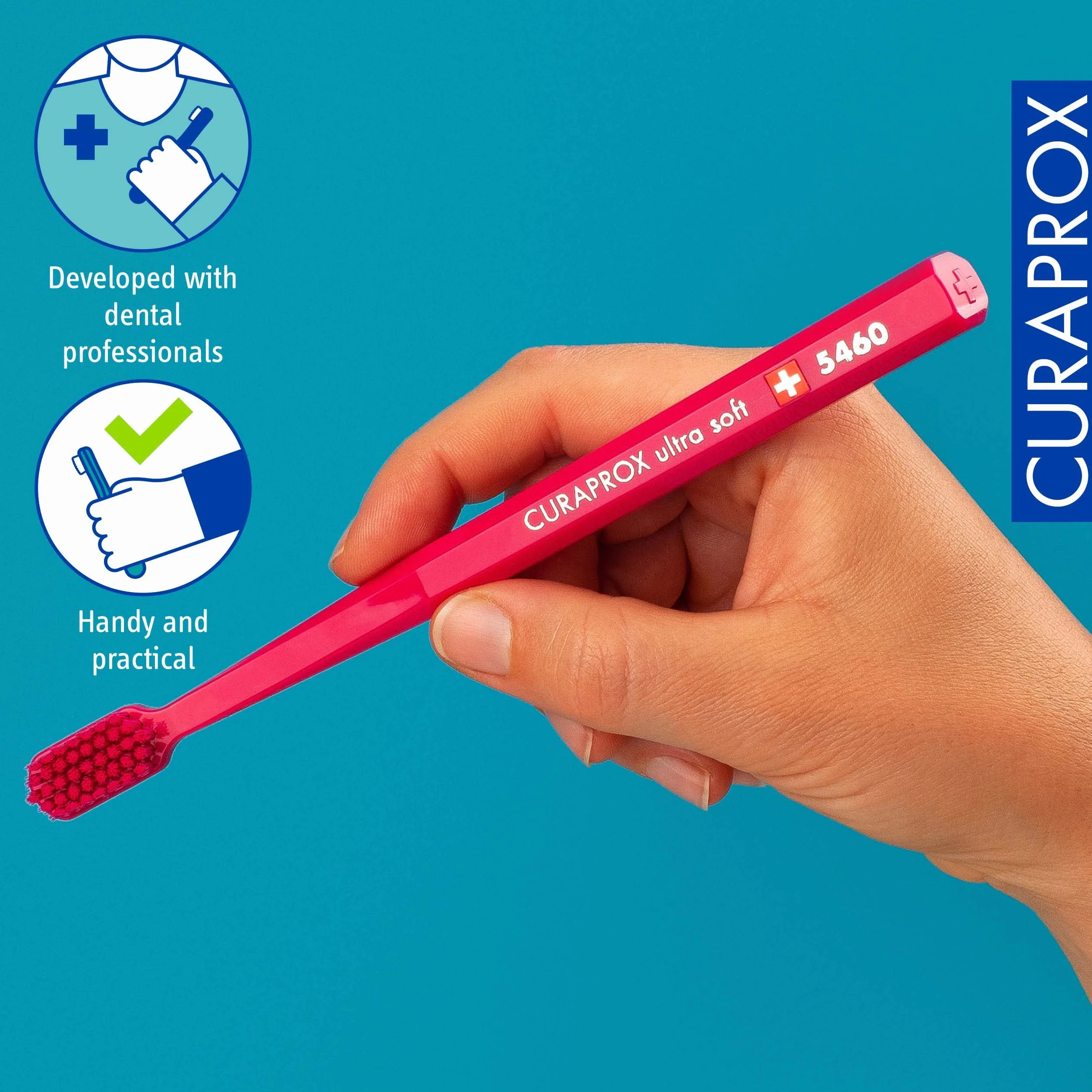 Curaprox CS 5460 Ultra-miękka szczoteczka do zębów Super Miękkie włosie Curen® Magenta