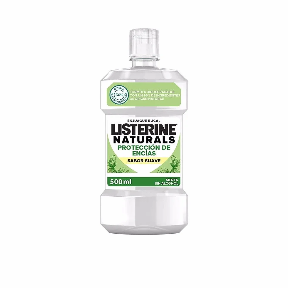LISTERINE NATURALS - Płukanie jamy ustnej, Ochrona dziąseł, miękki smak, 500 ml