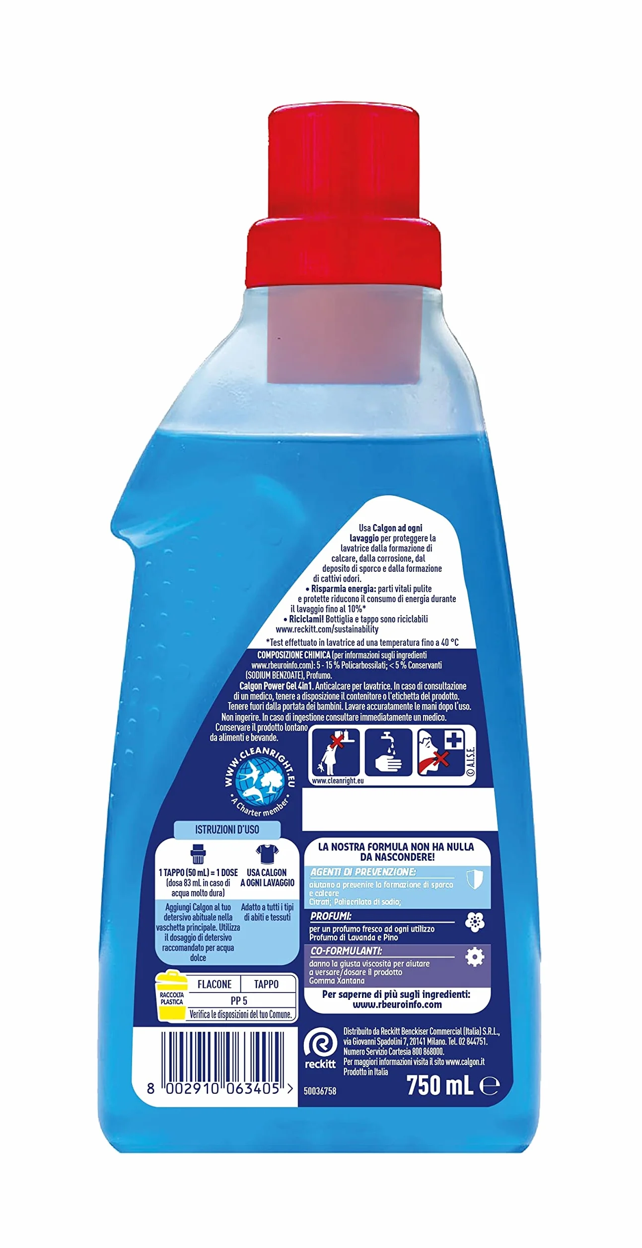 Calgon Power Gel odkamieniacz pralka 4 w 1, 750 ml