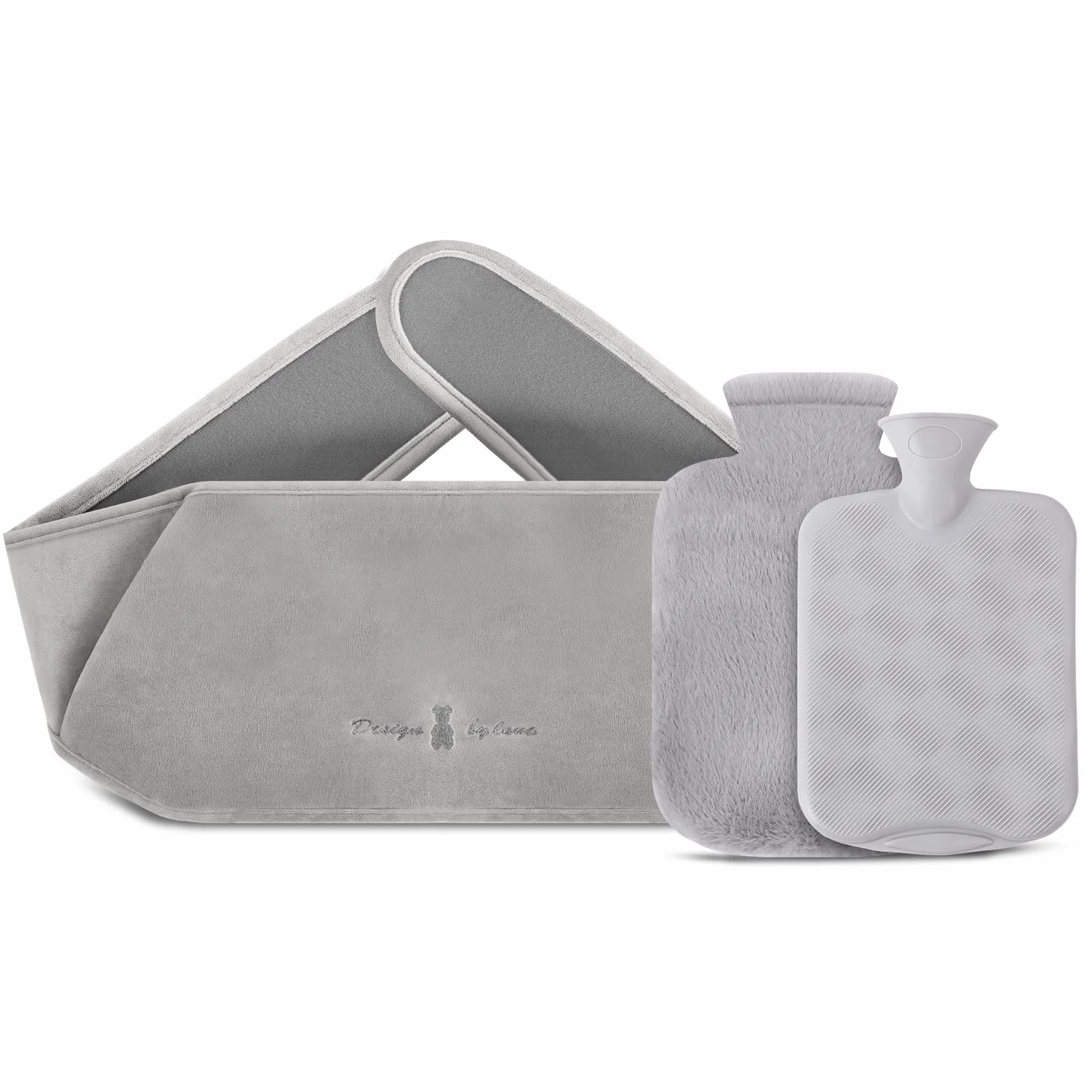 Pasek do termoforu, 1,2 l, termofor z gumy z miękkim obiciem w talii, 3 w 1, pasek do termoforu, na kark, ramiona, plecy, nogi, ogrzewanie talii, butelka Hot Water Bottle do łagodzenia bólu
