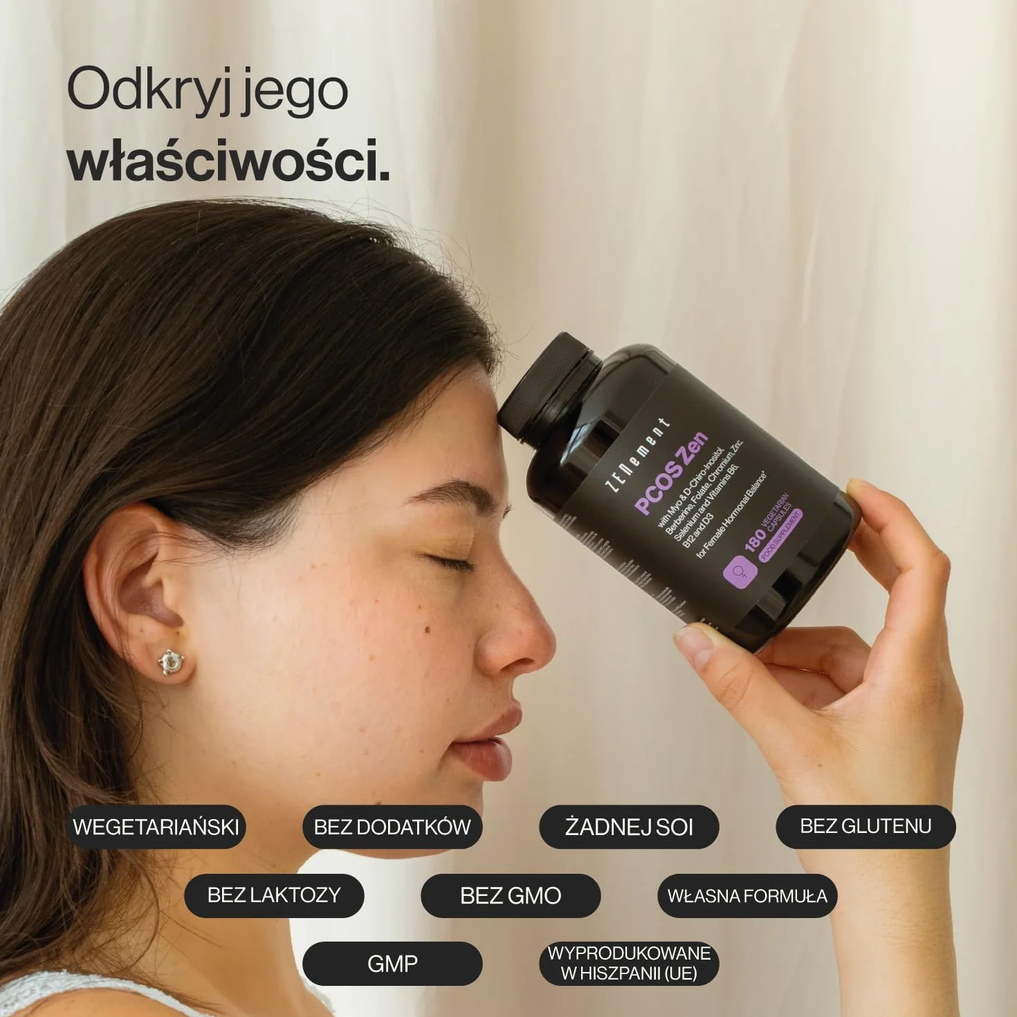 PCOS Zen – Myo-inozytol i D-Chiro-inozytol – Kompleksowa formuła na PCOS – Równowaga hormonalna i wsparcie metabolizmu kobiet – 180 kapsułek roślinnych – Zenement