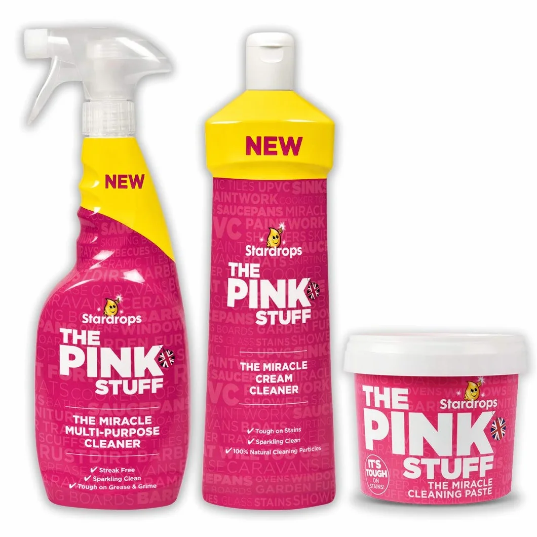 Stardrops The Pink Stuff Miracle Zestaw do czyszczenia, potrójny zestaw, zaakceptowany przez panią Hinch