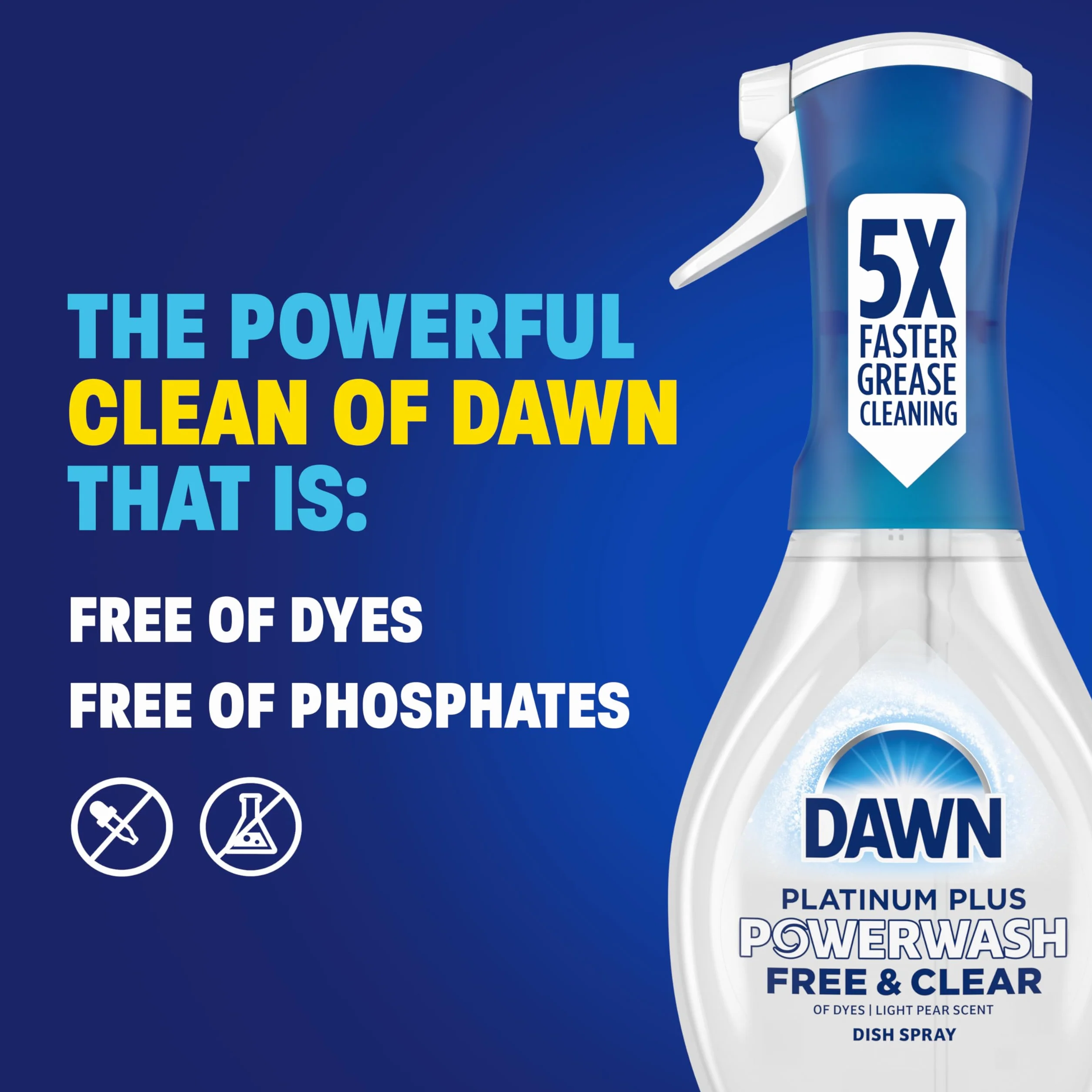 Ultra Free & Clear Powerwash Dish Spray Soap Pear Scent 16-oz
