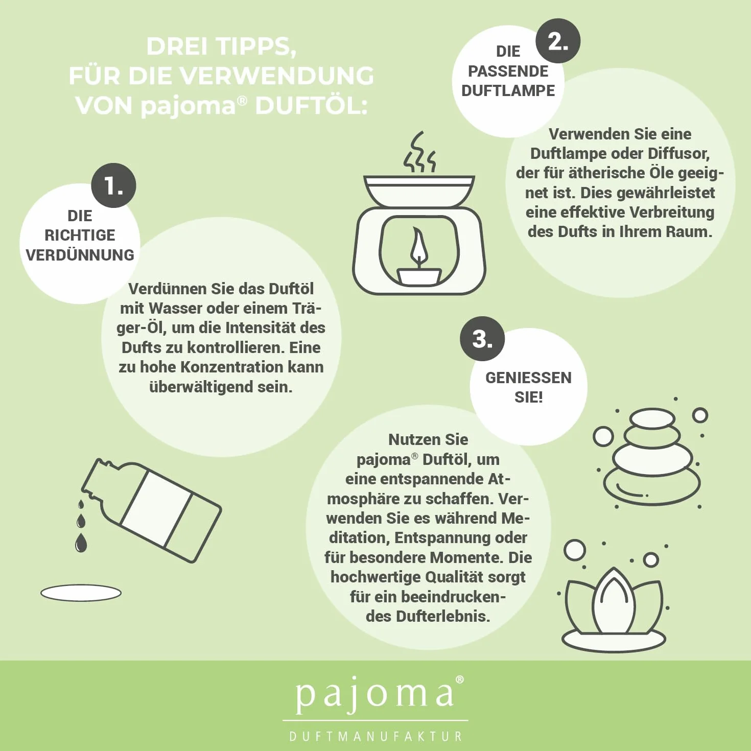 pajoma® Olejek zapachowy 10 ml, biała herbata i imbir | najlepsze olejki perfumowane do aromaterapii, lampy zapachowej, dyfuzora zapachowego, masażu, kosmetyków naturalnych | jakość premium