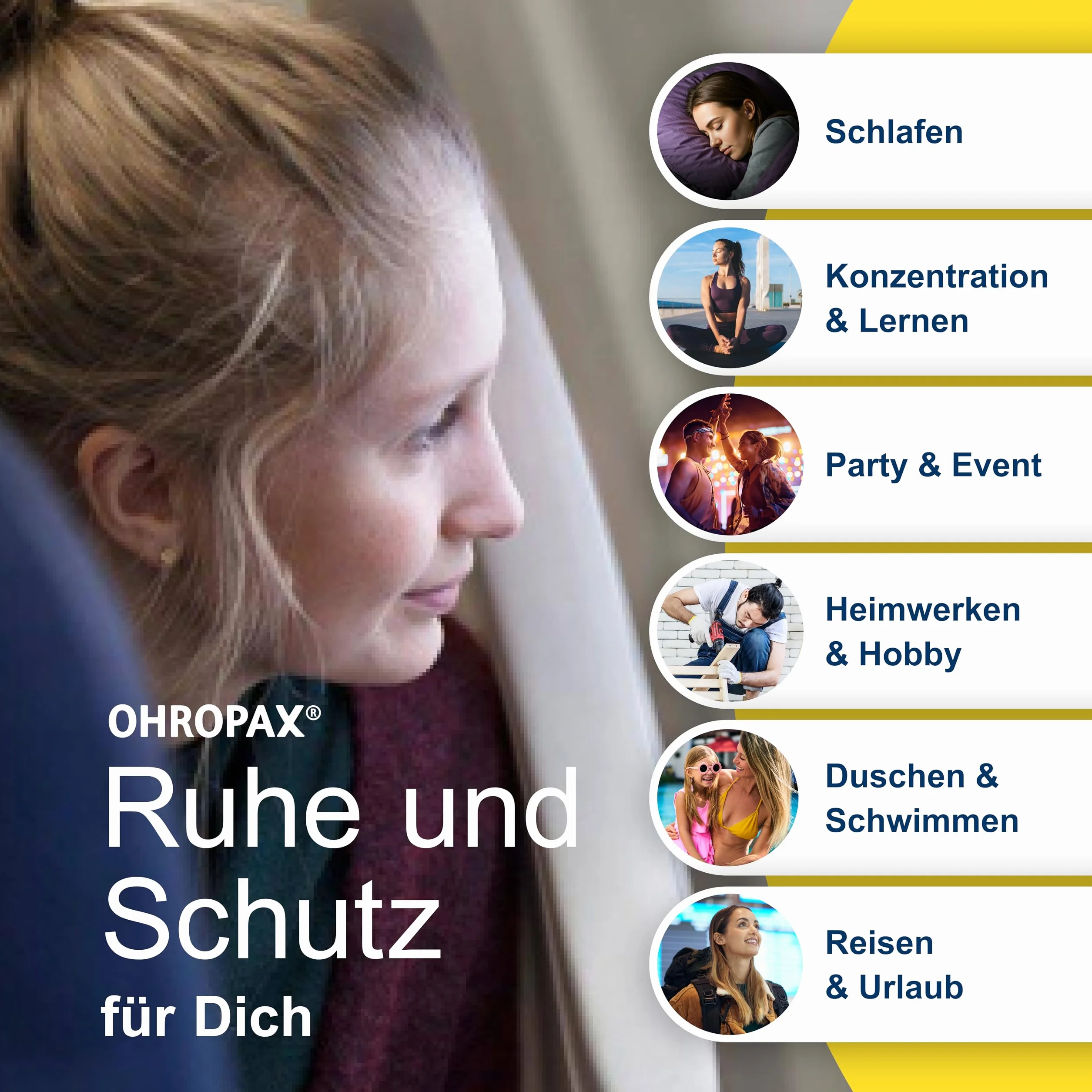 OHROPAX Zatyczki do uszu Good Night – silikonowe, SNR 23 dB, do spania
