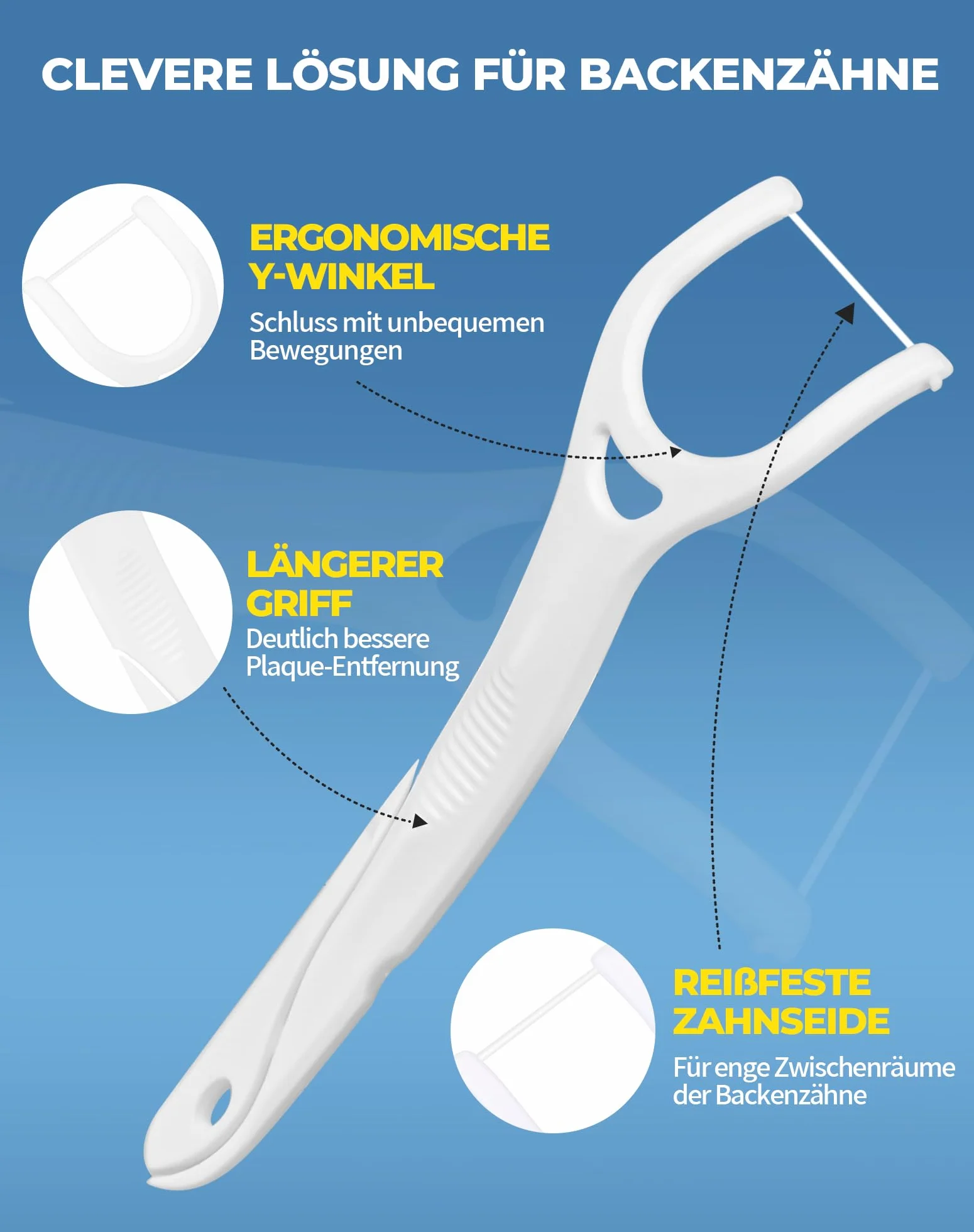 Y-From patyczki z nicią dentystyczną Y Shaped Floss Picks 150 sztuk