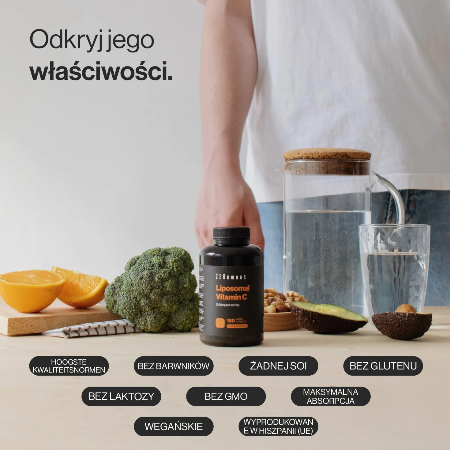 Liposomalna Witamina C 1000mg 180 kapsułek wegańskie Zenement