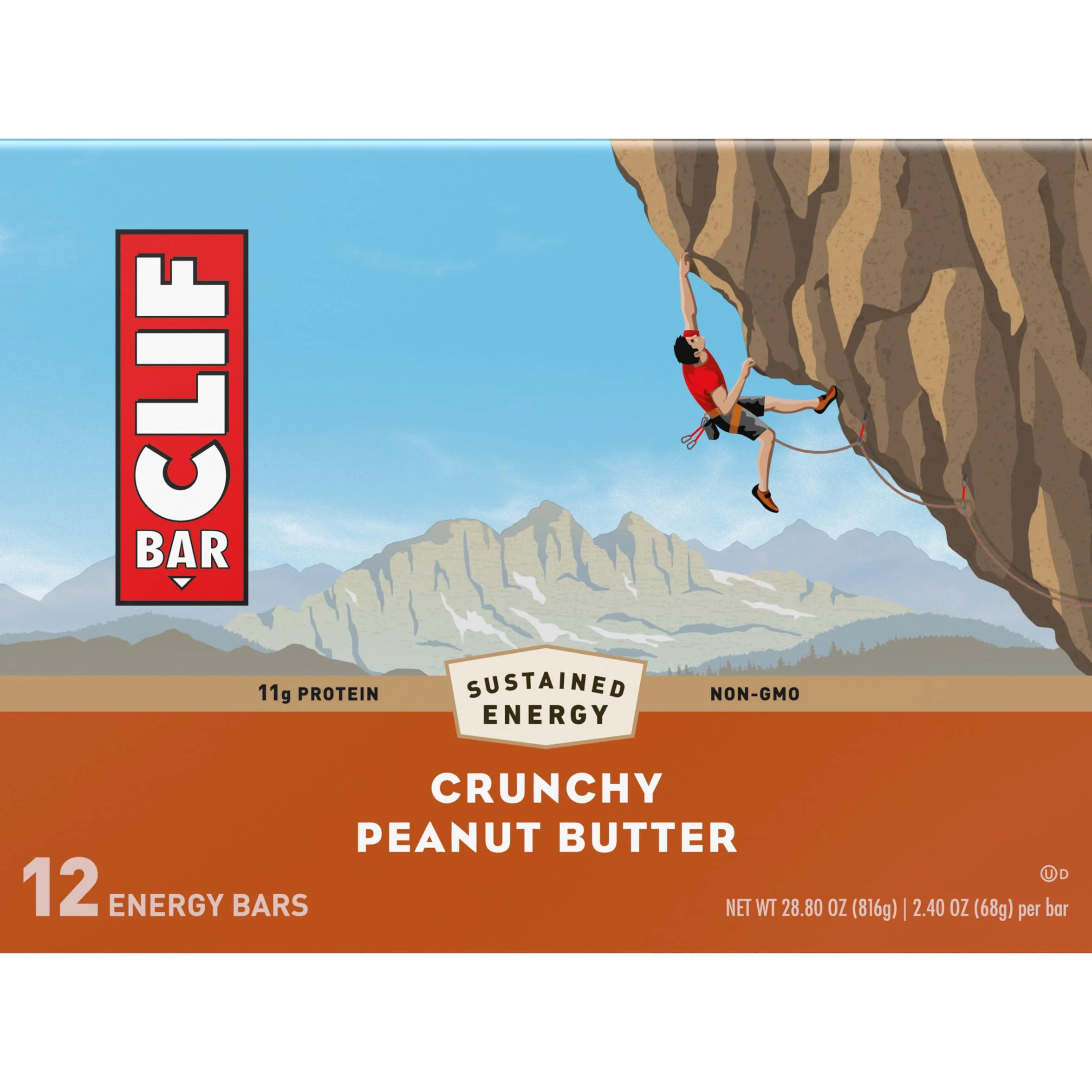 Clif Bar Crunchy Peanut Butter Energy Bars, 12 barów