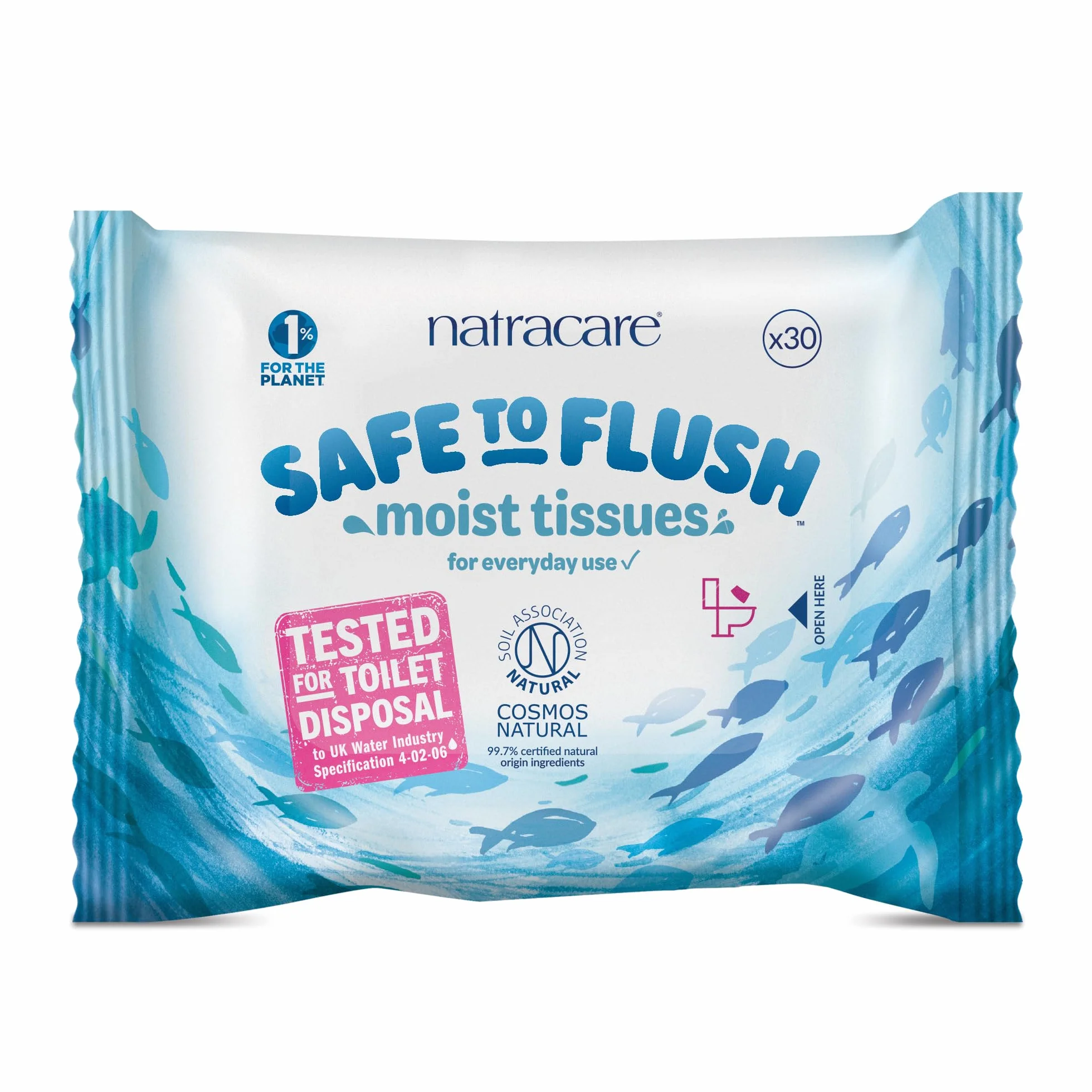 Natracare - Toilet Moist Tissue - Safe to Flush - 30 ściereczek
