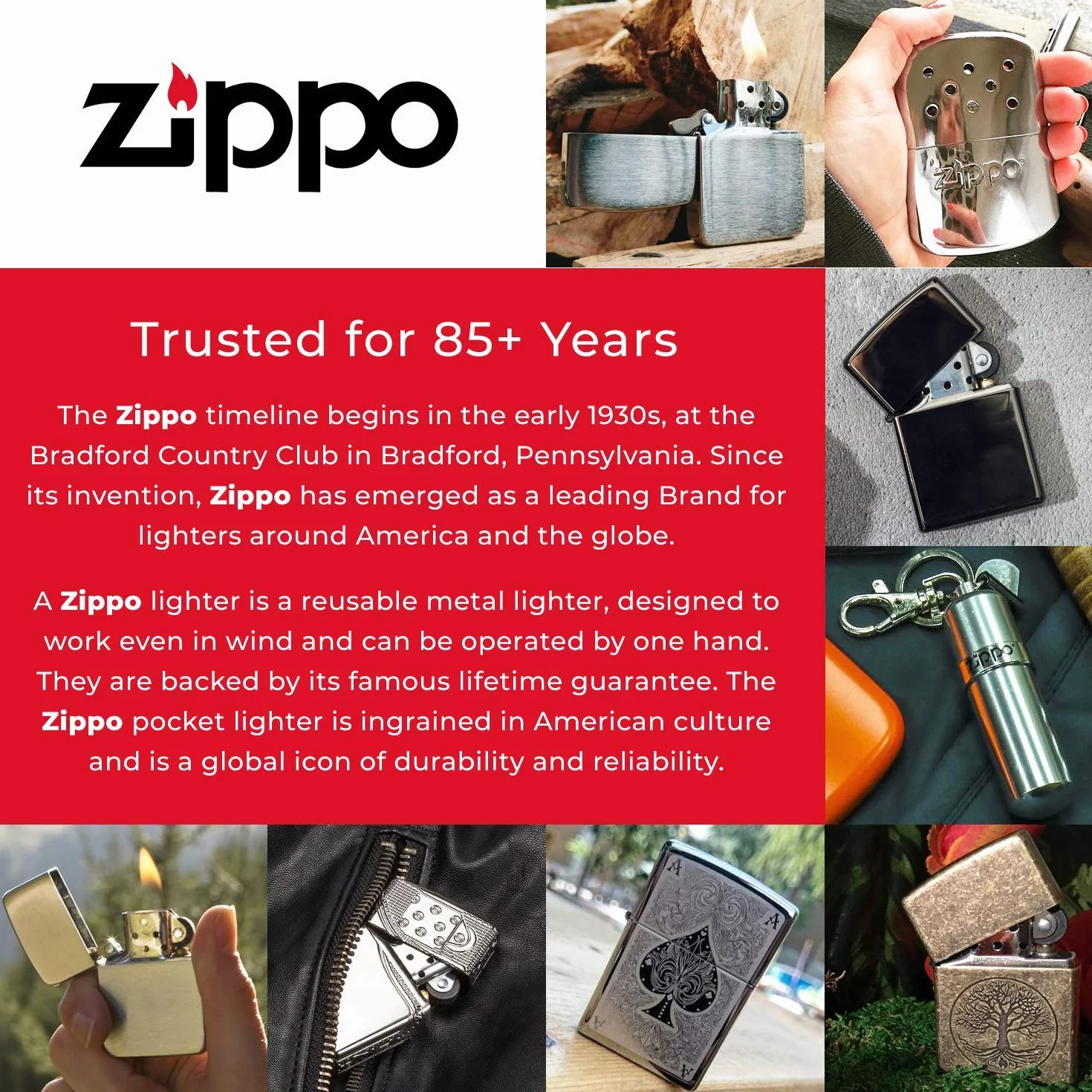 Zippo Zapalniczka Sztormowa Viking Thor Szczotkowany Chrom Wiatroszczelny Pudełko Prezentowe USA