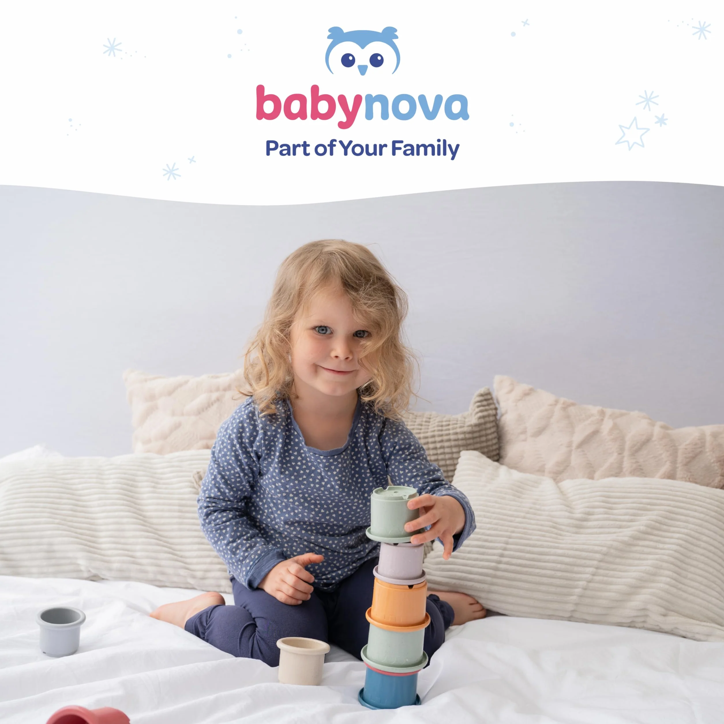 babynova Zestaw Startowy do Pielęgnacji Zębów Szczoteczki dla Niemowląt od 6 Miesiąca Treningowa z Pierścieniem Ochronnym