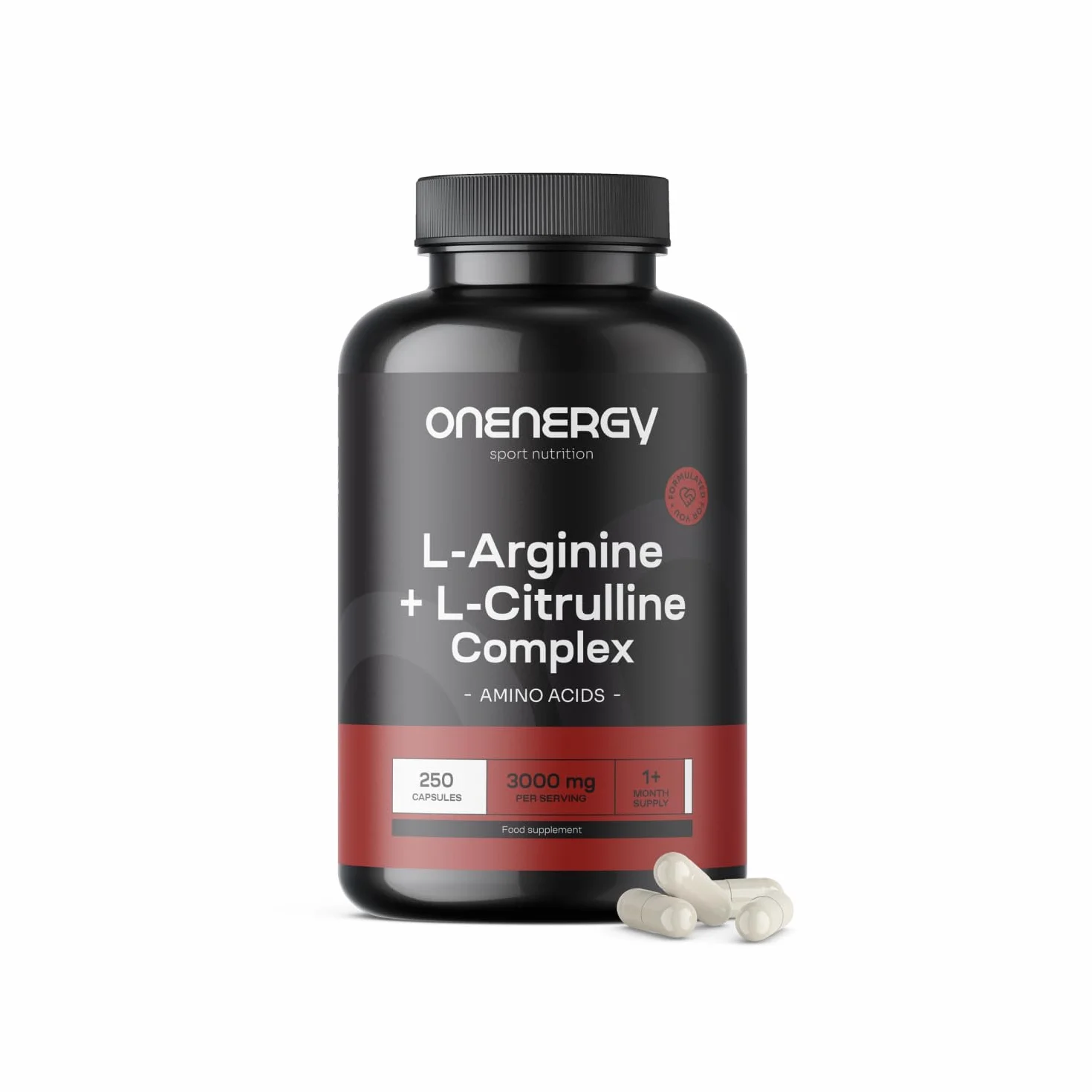 L-arginina + L-cytrulina kompleks 3000 mg OnEnergy 250 kapsułek aminokwasy energia regeneracja przed i po treningu