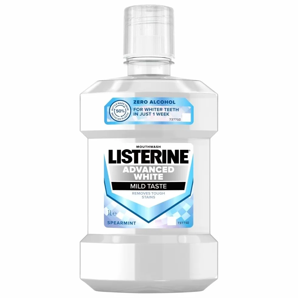 LISTERINE Advanced White Łagodny Smak Płyn do płukania jamy ustnej 1000 ml