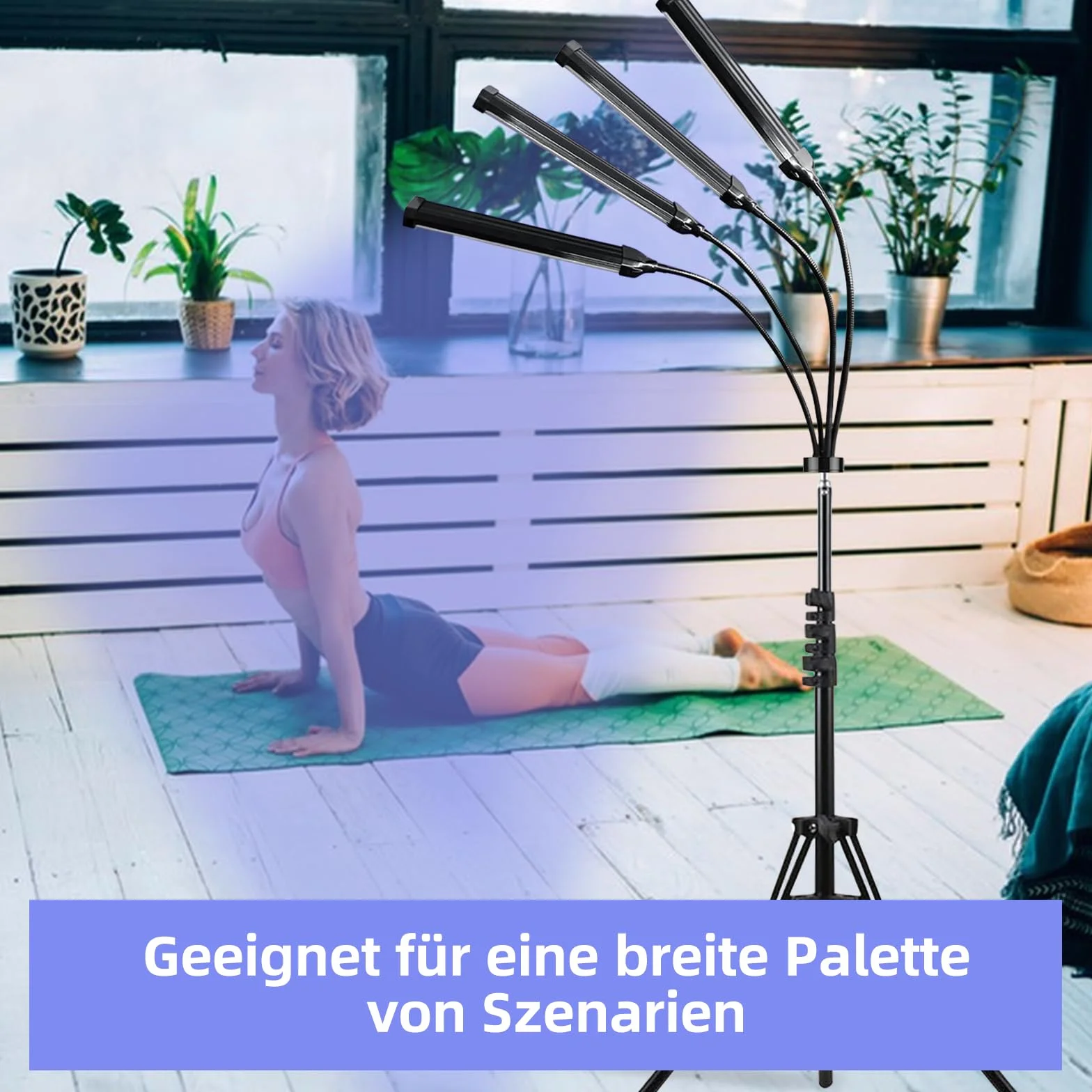 Solarium do domu 40W 420 diod LED 460 nm z 4 regulowanymi szyjami do opalania twarzy i ciała