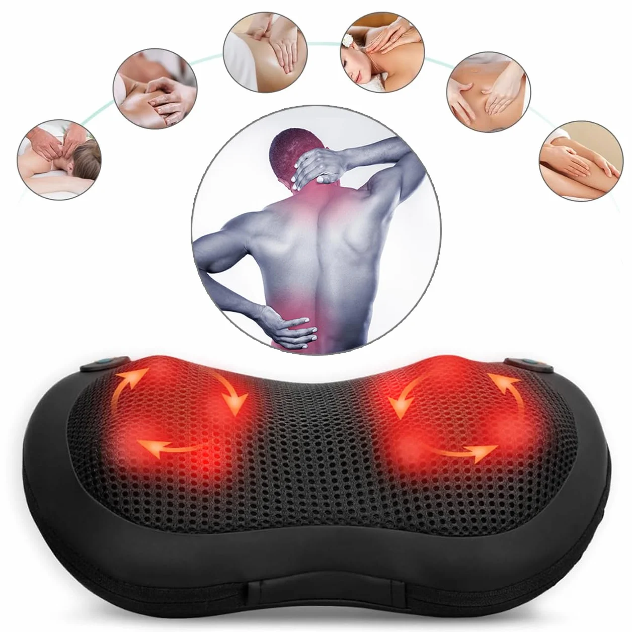 Masażer Poduszka Masująca Shiatsu do Pleców Karku Nóg Ciała PRO-Comfy30W-01