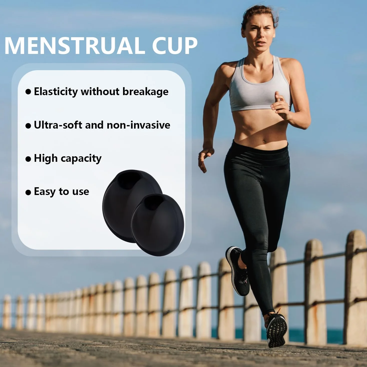 Landrain 2 sztuki krążków menstruacyjnych rozmiary S L, krążek menstruacyjny wielokrotnego użytku, krążek okresowy
