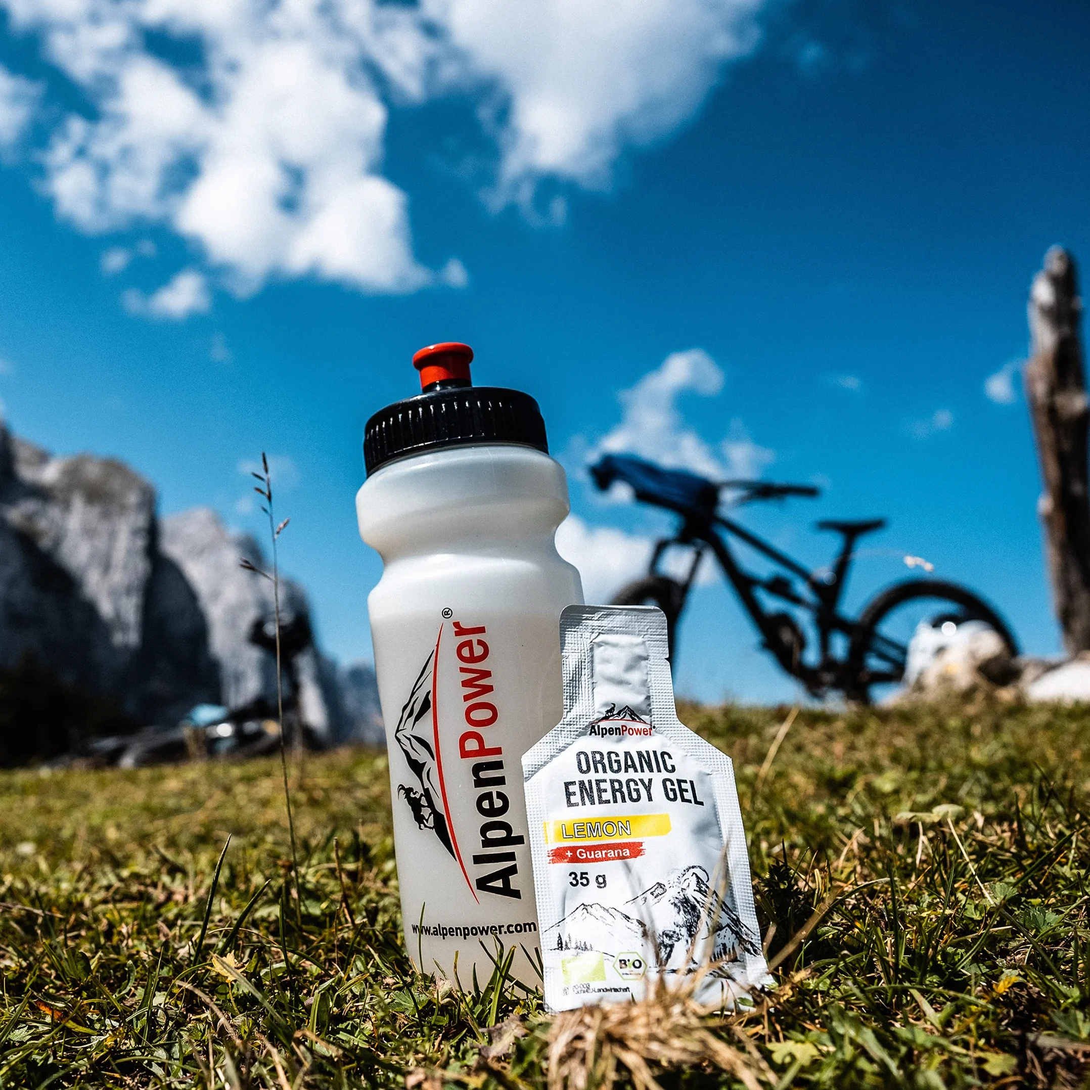 AlpenPower Bio Energy Gel Lemon 12 x 35 g I 100% naturalne składniki, z kofeiną z guarany, szybka i długotrwała energia, bez dodatków, idealny do sportów wytrzymałościowych