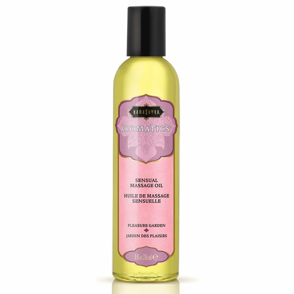 KAMA SUTRA Aromatyczny olejek do masażu Pleasure Garden – 236 ml – bogata mieszanka olejków eterycznych – łączy różę, jaśmin i drzewo sandałowe, olejek do masażu ciała, romantyczny, relaksujący,