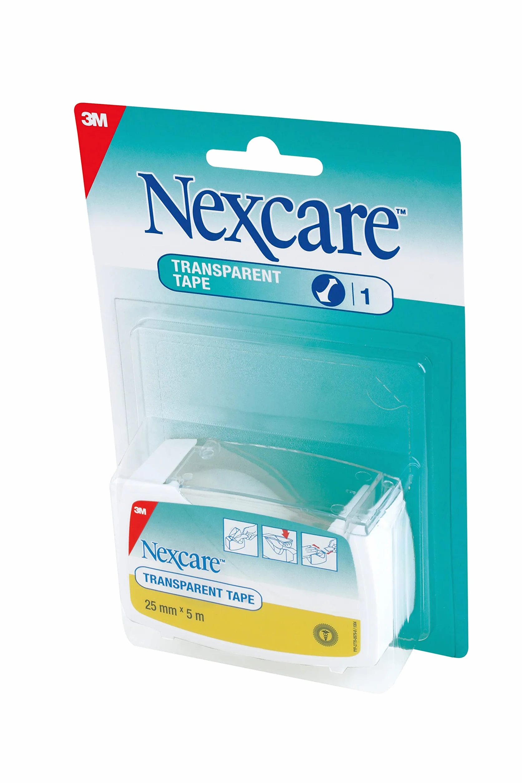 Nexcare N1540-1D przezroczysty plaster mocujący, nie zawiera lateksu, 25 mm x 5 m