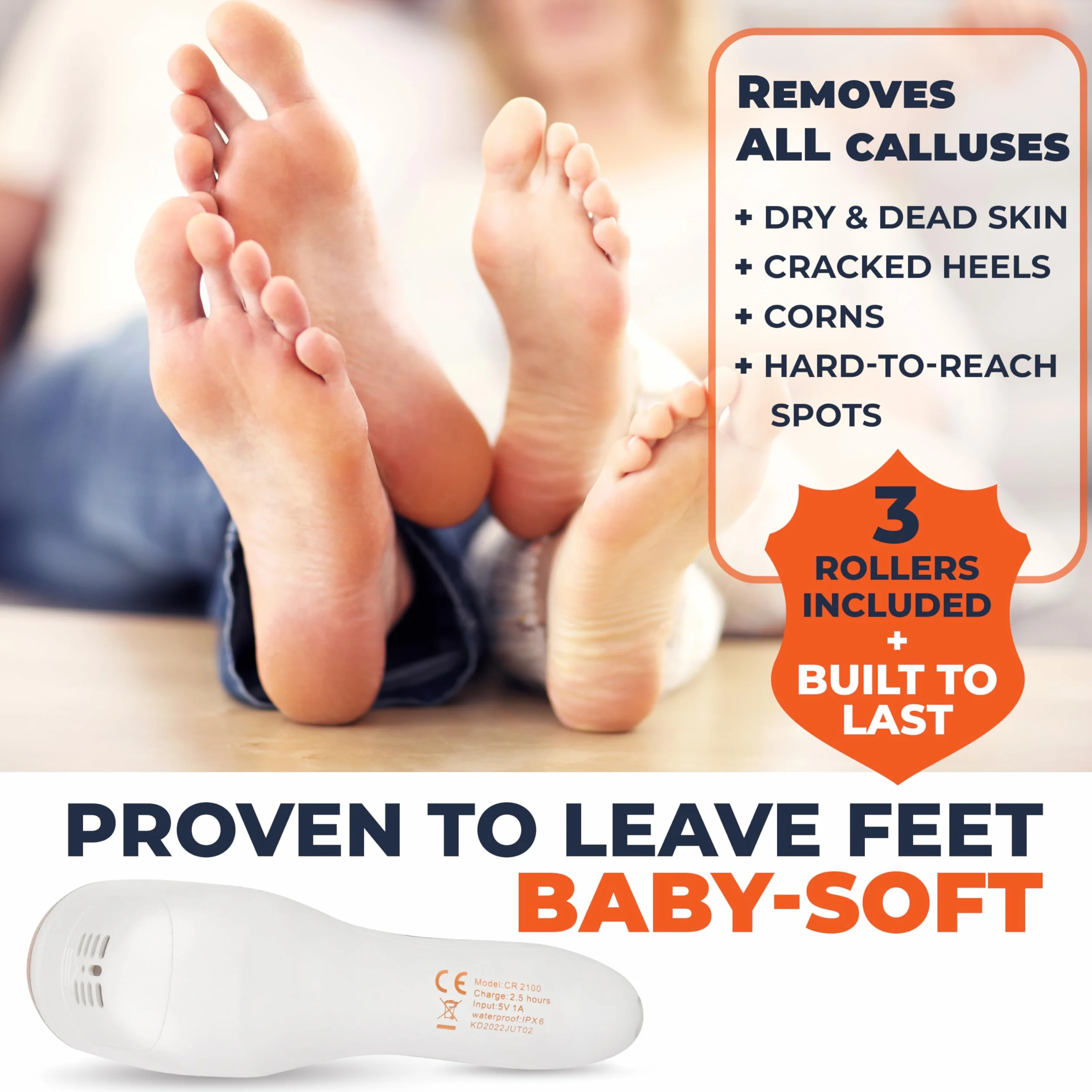 Elektryczny Pilnik do Stóp CR2100 Own Harmony - Zestaw do Pedicure z 3 Głowicami