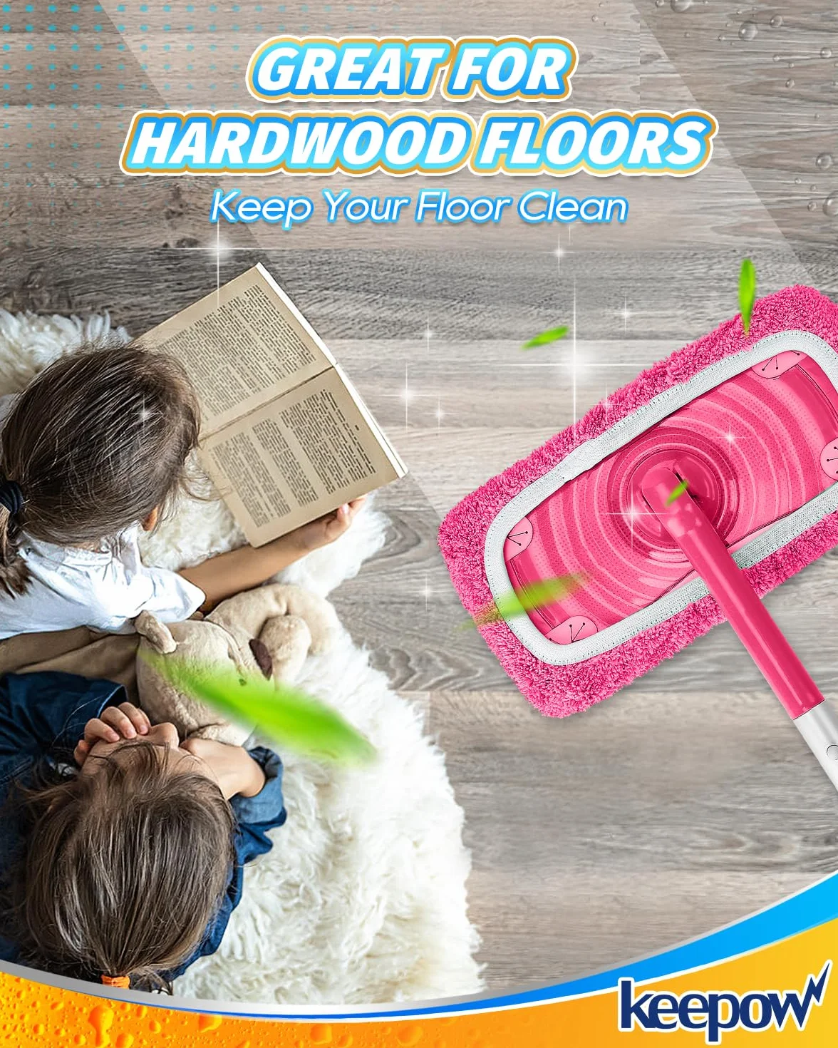 KEEPOW Ściereczki do mopu Swiffer bawełniane 25,4x11,5cm 6 sztuk